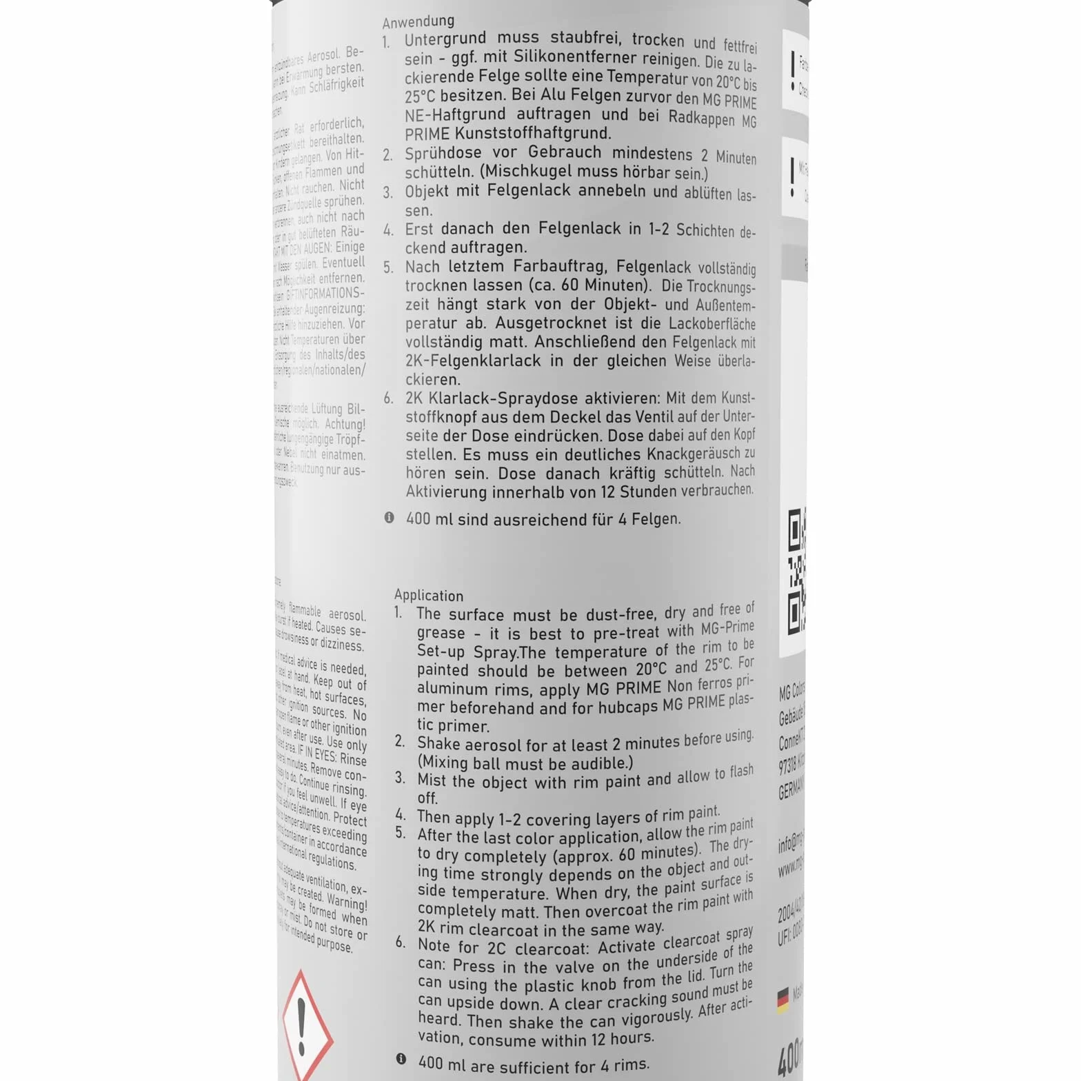 Zestaw lakierów do felg 2K Premium Srebrny metalik błyszczący Lakier akrylowy Lakier bezbarwny do felg Puszka sprayu Lakier samochodowy 400ml