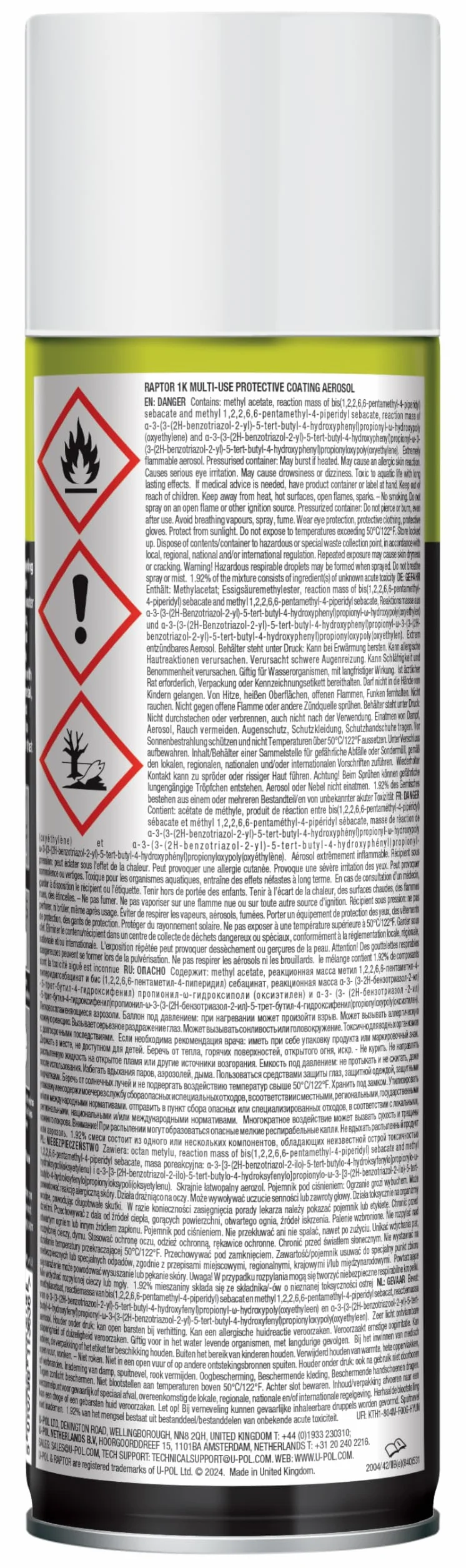 U-Pol Raptor 1K Uniwersalna Powłoka Ochronna, biała, aerozol 450ml