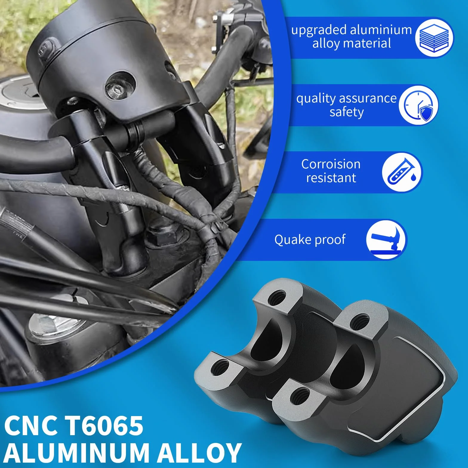 Podnośnik kierownicy motocykla, zmodyfikowane części kierownicy 45 mm wysokość do HO&ND&A Rebel CMX 1100 CMX 500 CMX 300 CMX 250 akcesoria 2017 2018 2019 2020 2021 2022 2023 2024 2024 2019