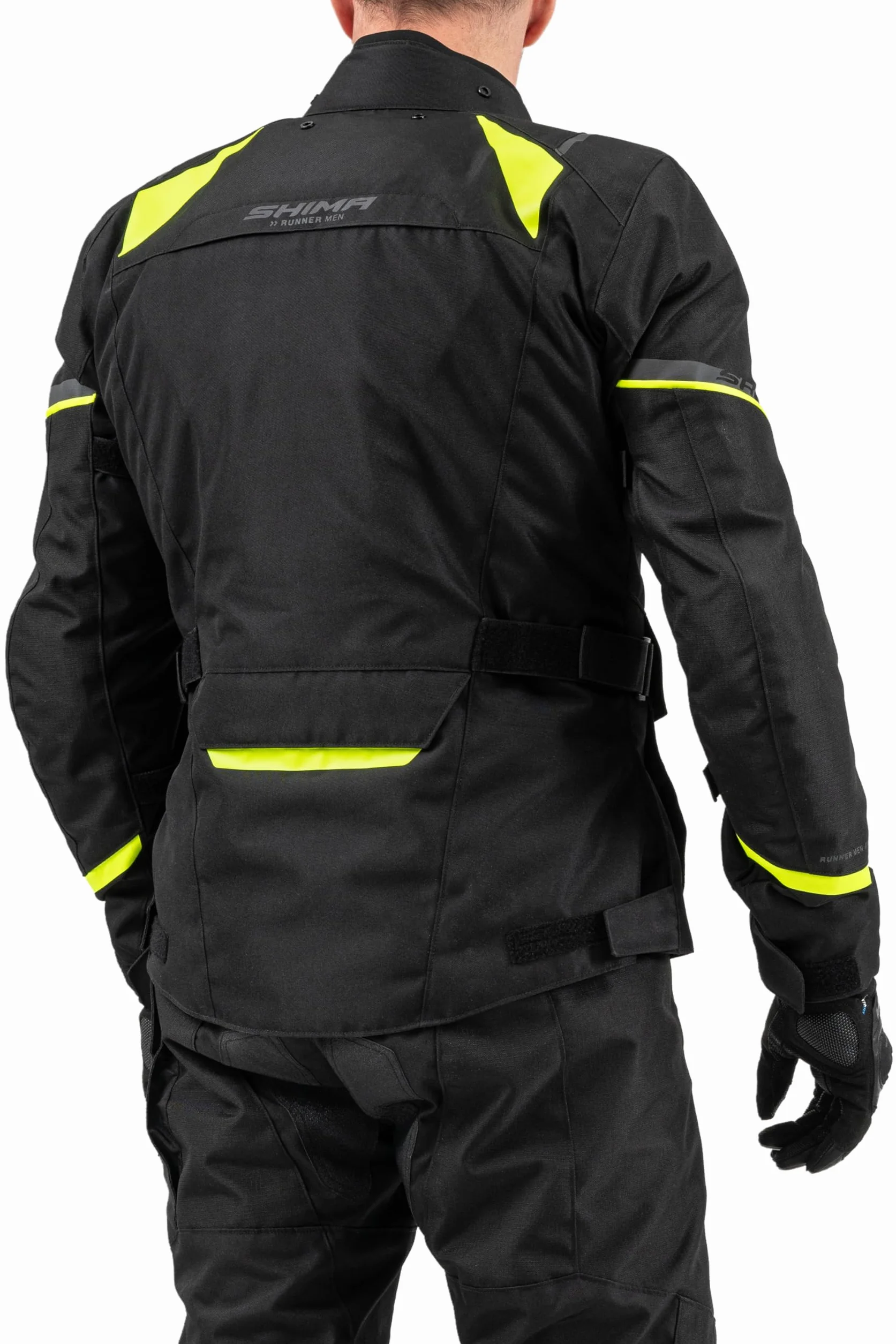 SHIMA RUNNER Kurtka motocyklowa AIRFORCE z ochraniaczem na plecy wodoodporna lekka opancerzona męska fluo M