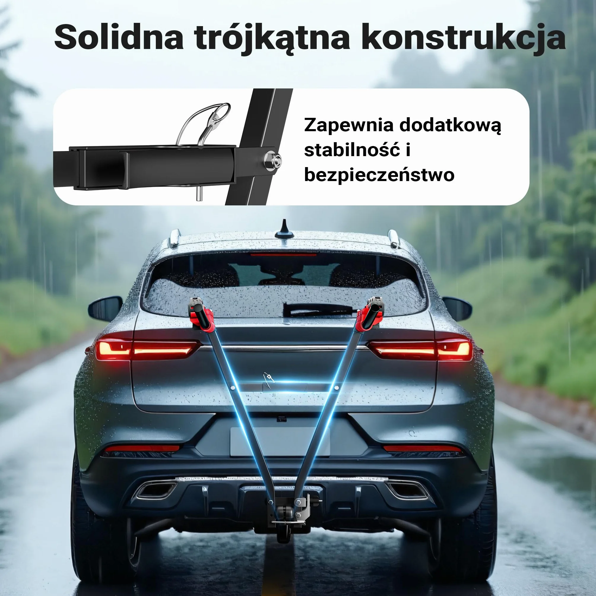 Wiltec Bagażnik rowerowy na 3 rowery na hak holowniczy 45 kg stal Q235
