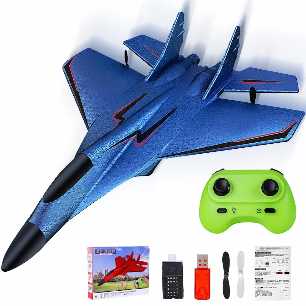 Samolot RC 2CH zdalnie sterowany z 2,4 GHz, światło LED, pilot zdalnego sterowania, zabawka do styropianu i ładowanie przez USB