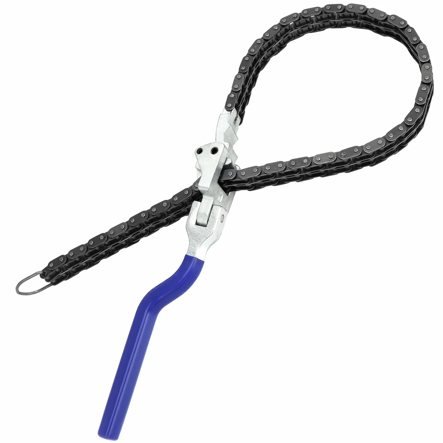QWORK Regulowany klucz do filtra oleju łańcuchowy 60 cm łańcuch duplex Ø6-19,5 cm