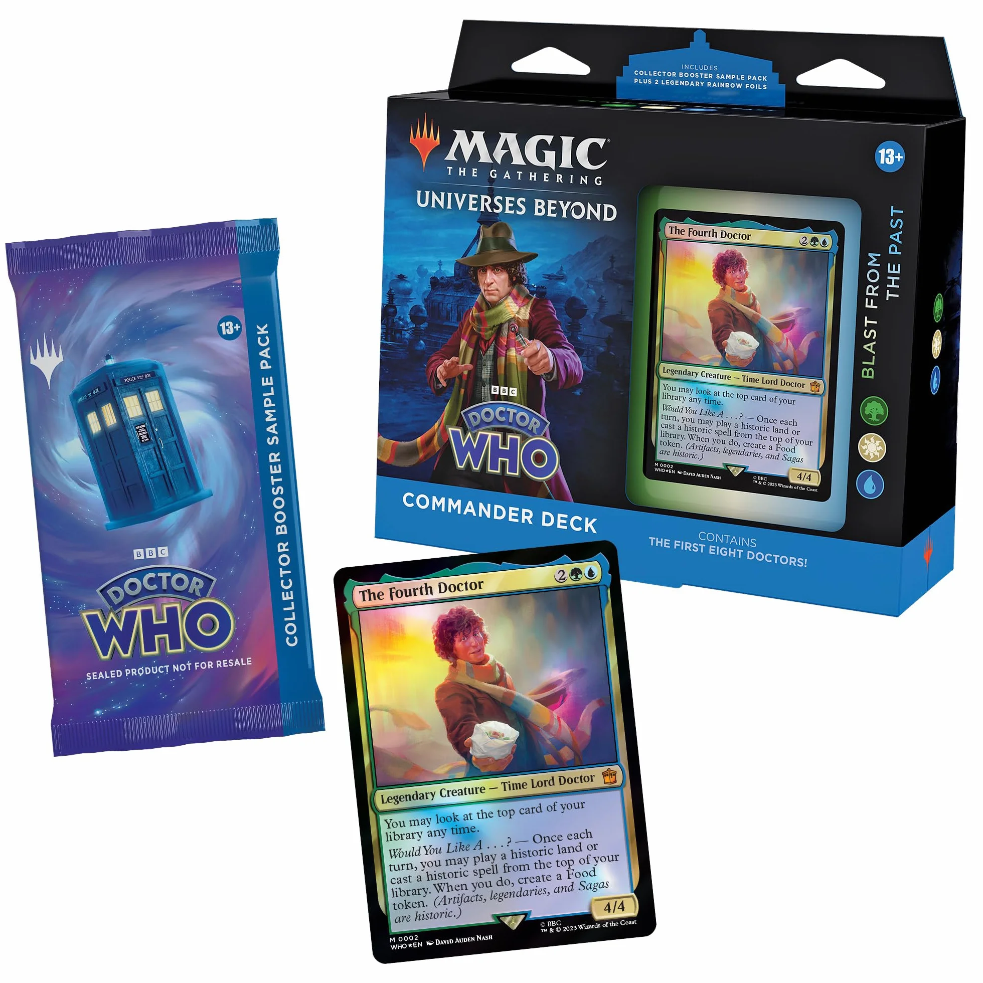 Magic: The Gathering talia Commander Doktor Who — Blast from the Past (talia zawierająca 100 kart, 2 saszetki próbne pakietów kolekcjonerskich + akcesoria) (Wersja angielska)