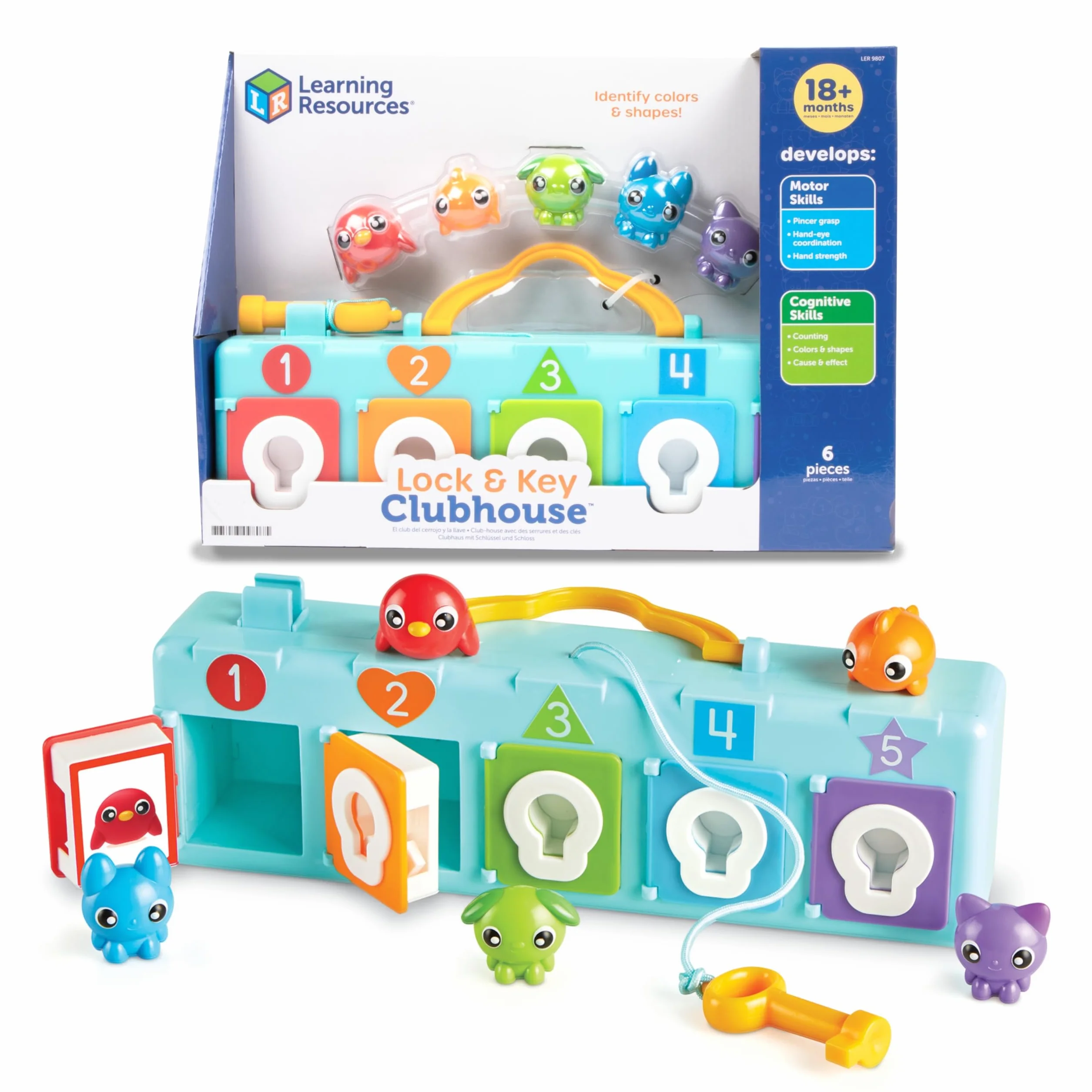Learning Resources Zamek i klucz domek – 6 sztuk do jazdy i liczenia