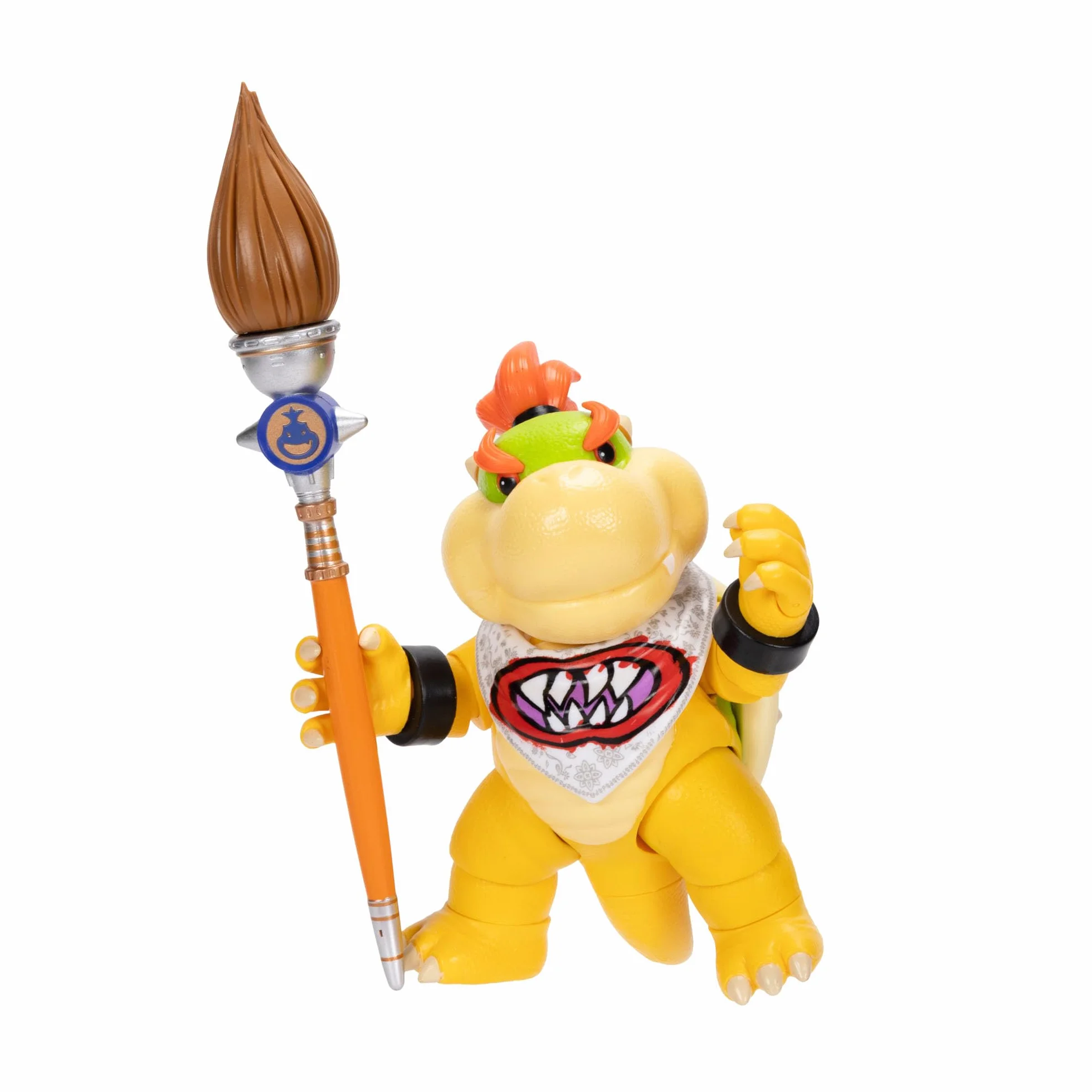 Figurka Bowser Jr. z filmu Super Mario Galaxy Movie, 5" / 12,7 cm, z akcesoriami, oficjalna licencja Jakks Pacific, 17 punktów artykulacji, w zestawie pędzel, dla dzieci w wieku 3+