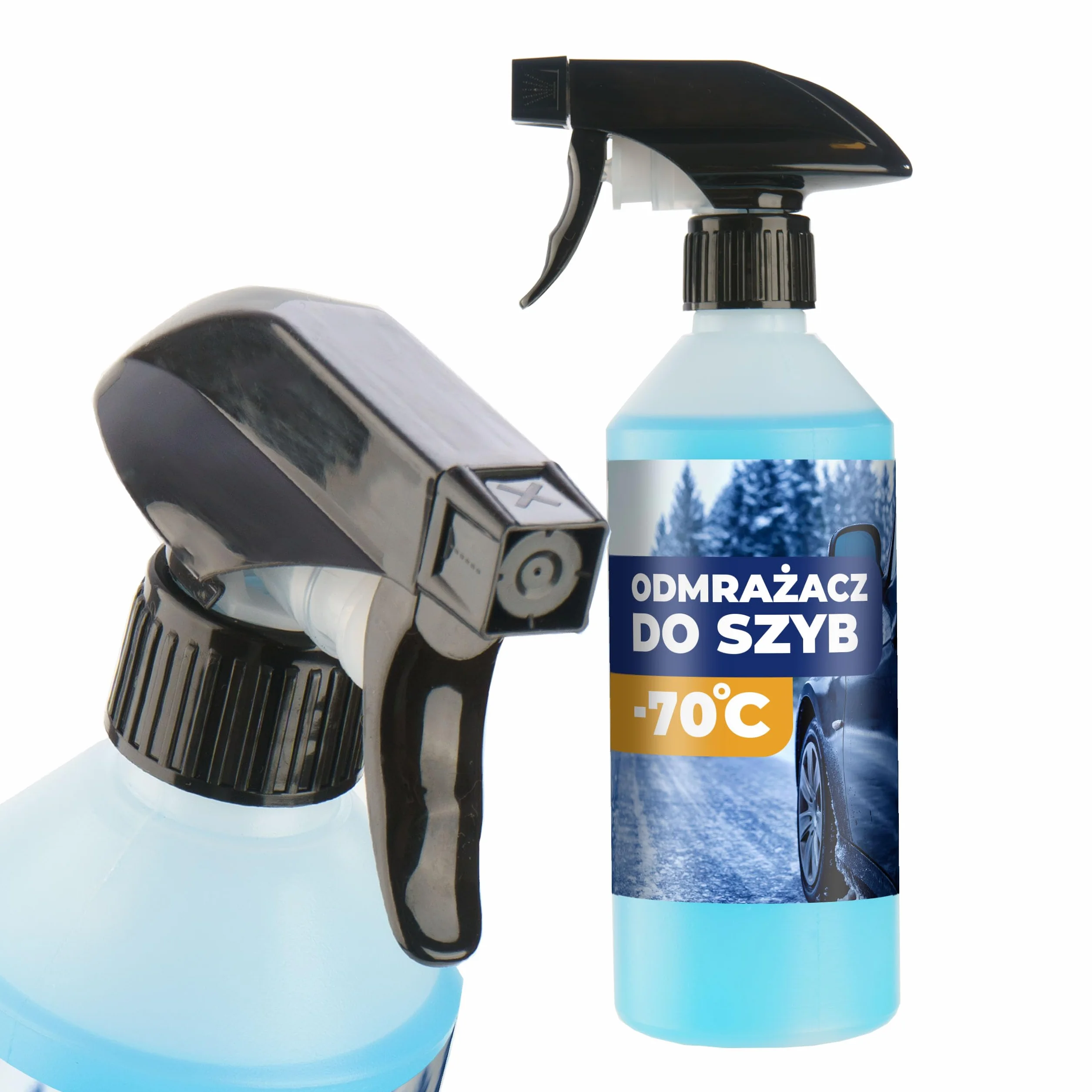 Odmrażacz do szyb -70°C w sprayu 500 ml, szybko rozpuszcza lód i szron, bezpieczny dla lakieru i plastiku