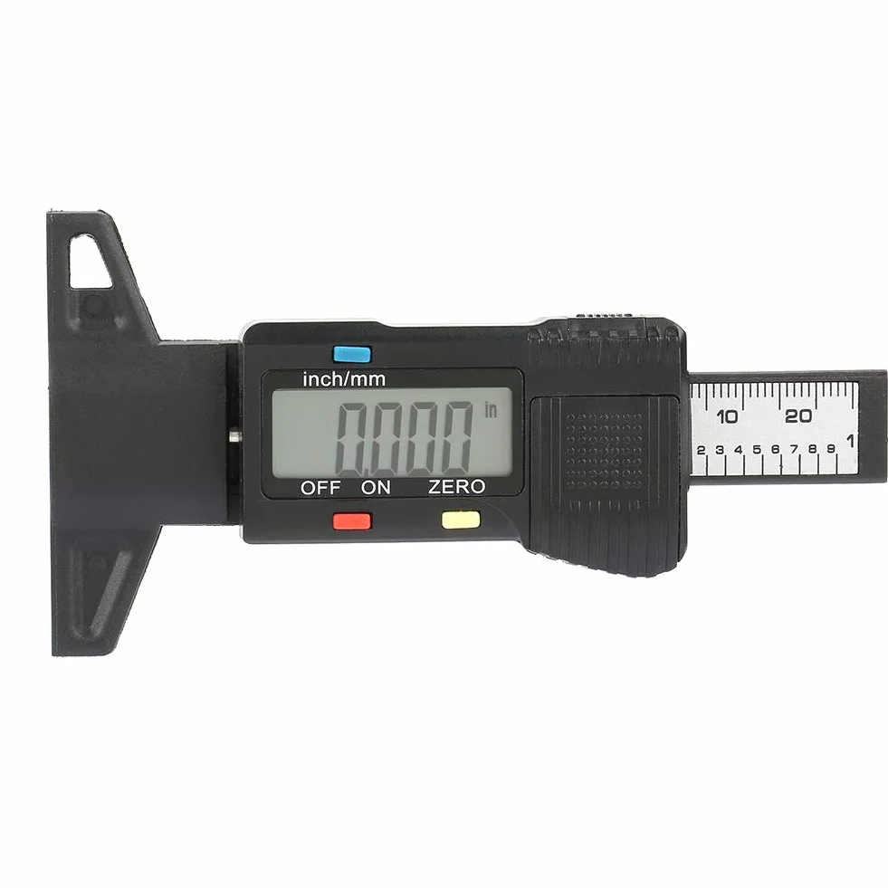 Cyfrowy miernik głębokości bieżnika opony z manometrem ciśnienia LCD