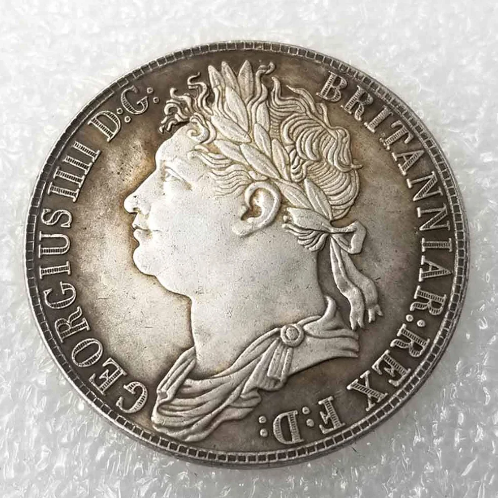 1830 Wielka Brytania Old Coin - brytyjska korona George IV walijskie stare monety - pamiątkowe monety niklowe - rzeźbiona sztuka dla przyjaciół + torba na prezent KaiKBax ulubiony prezent