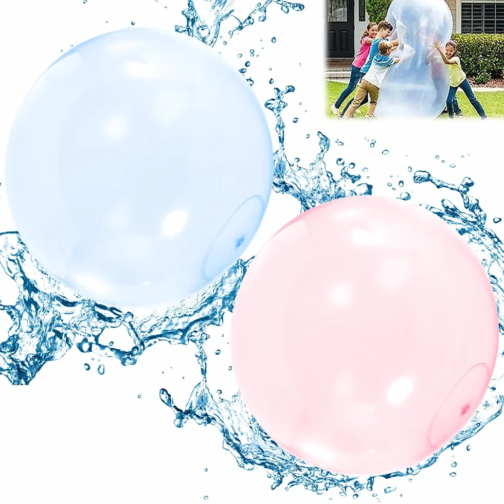 Bubble Ball, 2 sztuki, 120 cm, przezroczysty balon do skakania, nadmuchiwana piłka wodna, odporne na rozdarcia