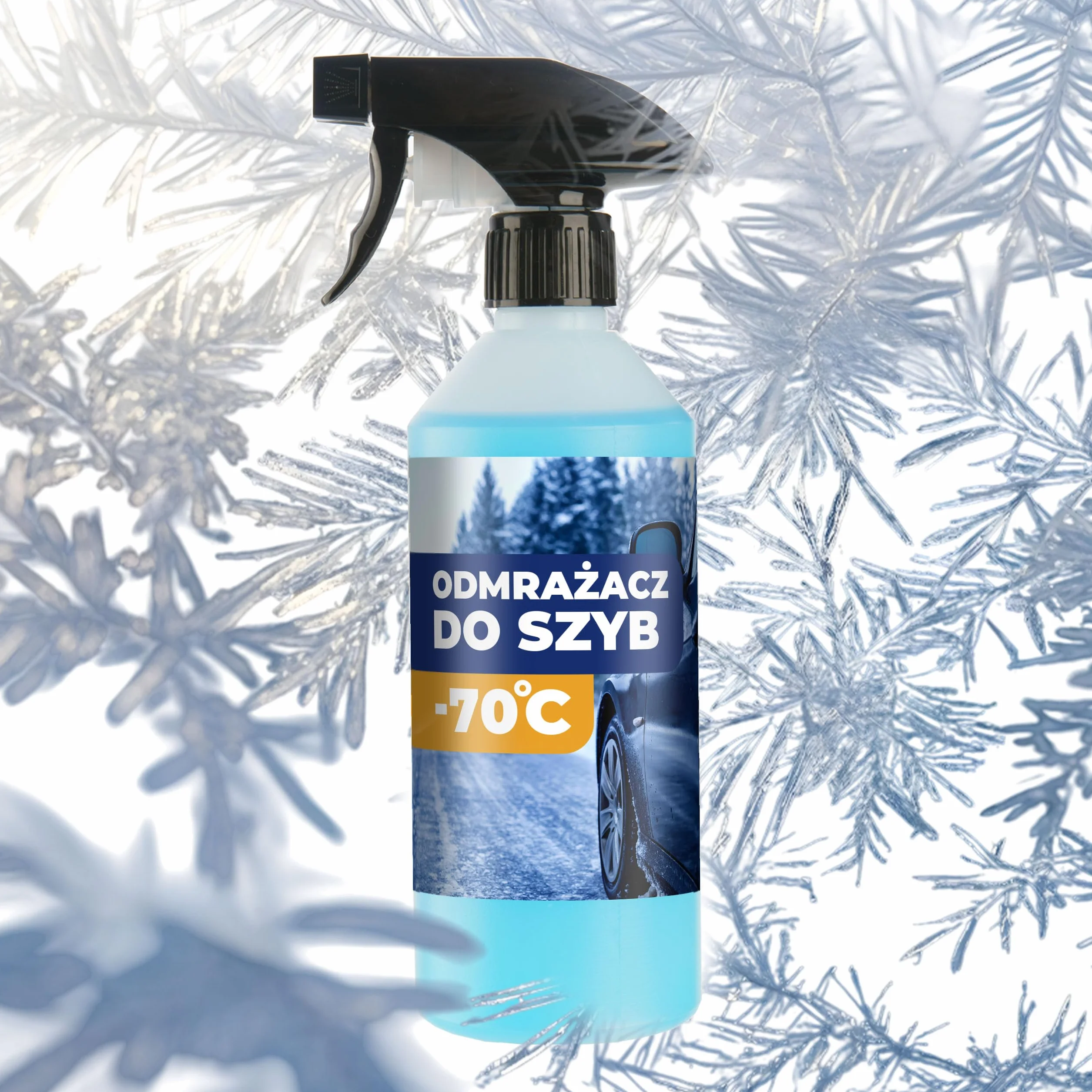 Odmrażacz do szyb -70°C w sprayu 500 ml, szybko rozpuszcza lód i szron, bezpieczny dla lakieru i plastiku