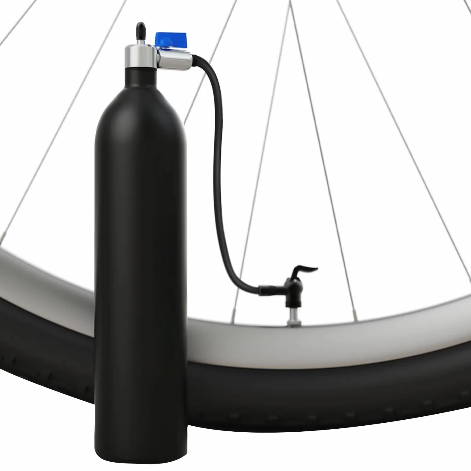 Rowerowa butla powietrza do opon bezdętkowych Zbiornik aluminiowy 13,8 bar | Pompka do opon rowerowych Na rower szosowy, górski, wyczynowy, sportowy, motocykl, skuter, turystykę, na