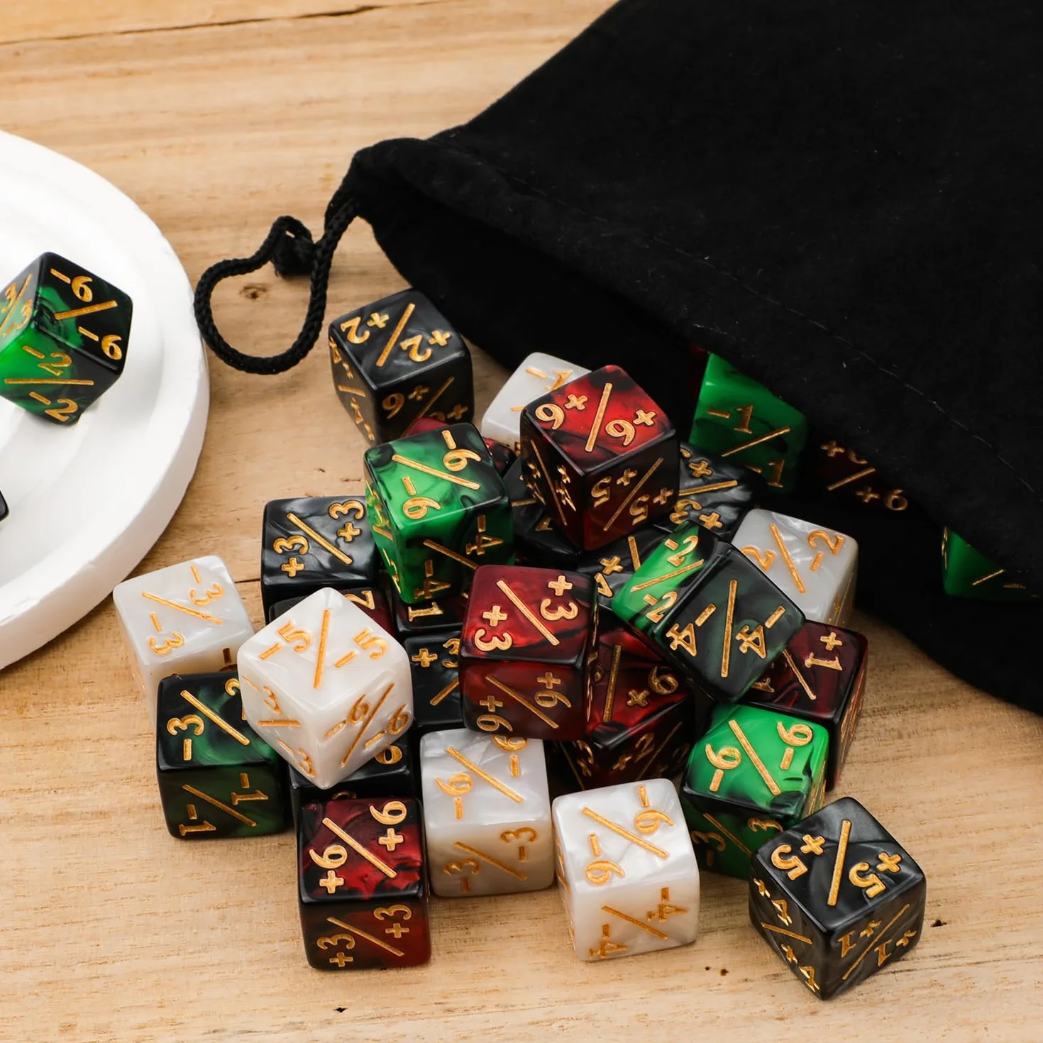 48 Sztuk Akrylowe Liczniki Kostek Token Dice, dla Magic The Gathering Dice Zestaw Liczniki Kosci Kompatybilna z MTG Akcesoria do Gier Karcianych na Impreze Gry Stolowe KTV Bary