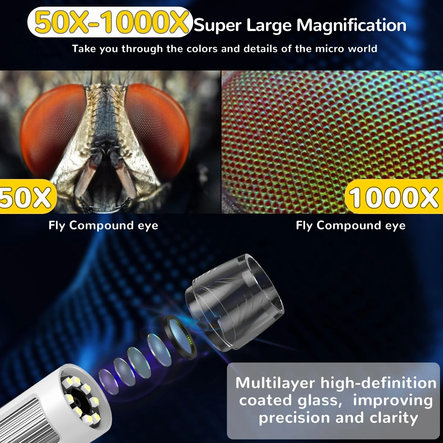 Microscope White Mikroskop Mikroskop IMICHI dla dziecka z ekranem LCD-1000X Duże powiększenie HD Obraz, unikalna komora owadów idealny prezent dla dzieci, przenośny, ręczny mikroskop cyfrowy