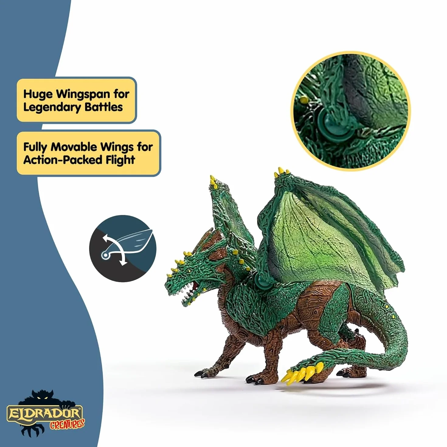 schleich ELDRADOR CREATURES | Smok dżungli 70791 | Szczegółowa figurka potwora z ruchomymi skrzydłami | świetny prezent dla dzieci od 7 lat | 28 x 17 x 11 cm