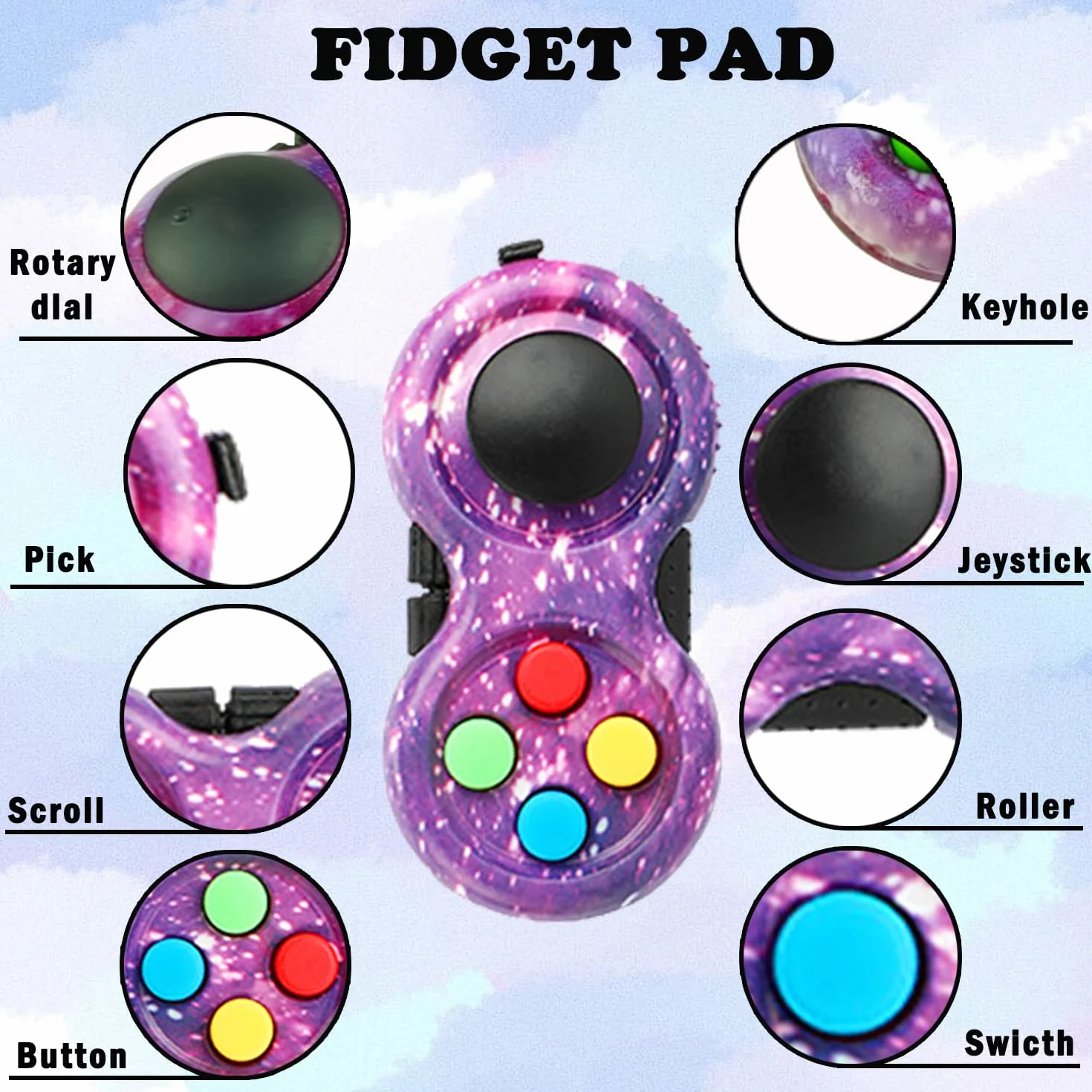 3 szt. zabawka Fidget na palce z kostką, Infinity Cube Toy, kontroler Fidget, antystresowy lęk, ulga lęku, prezent dla dorosłych w biurze, dla dzieci