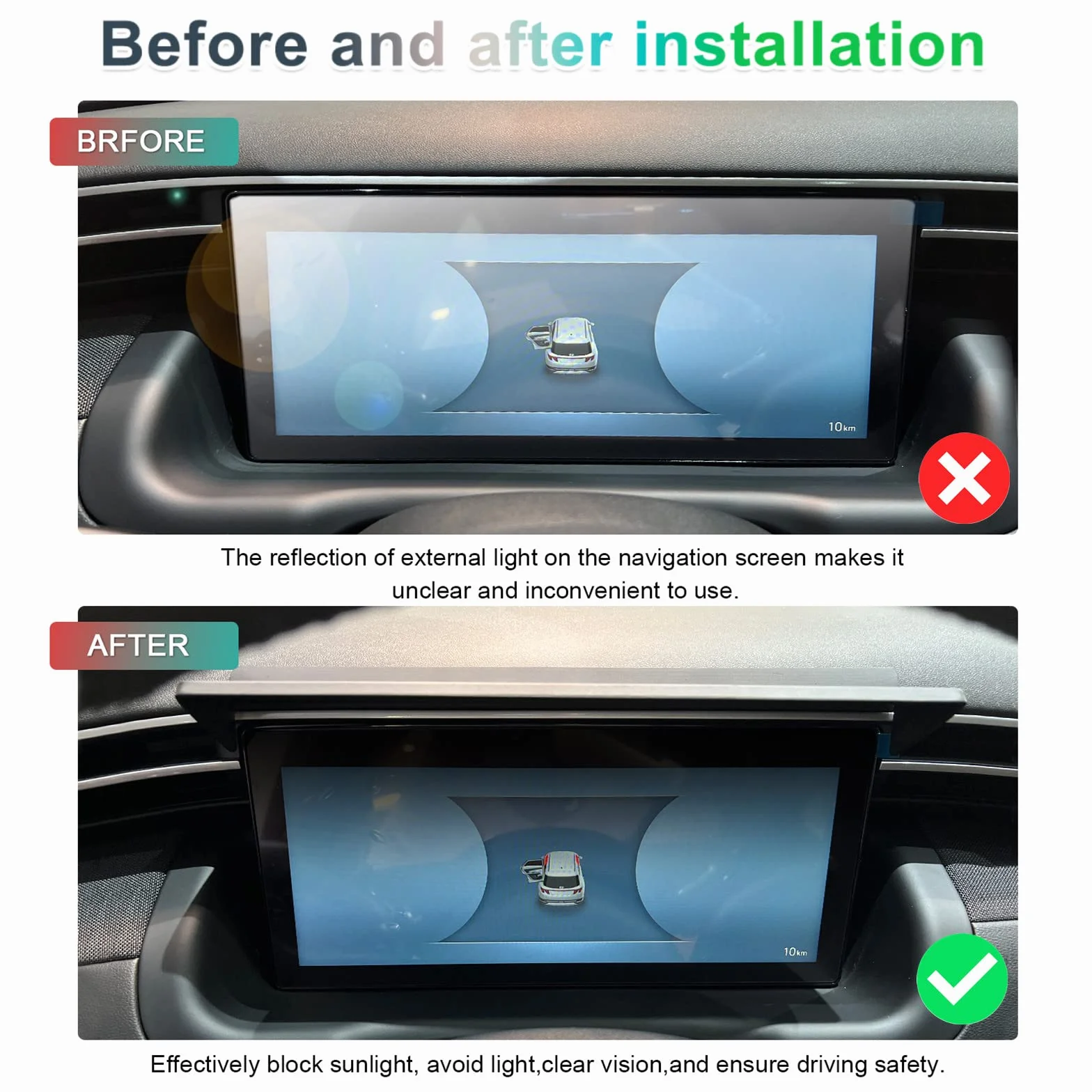 Hyundai Tucson NX4 2021-2025 Virtual Car Sunscreen Protector Osłona przeciwsłoneczna