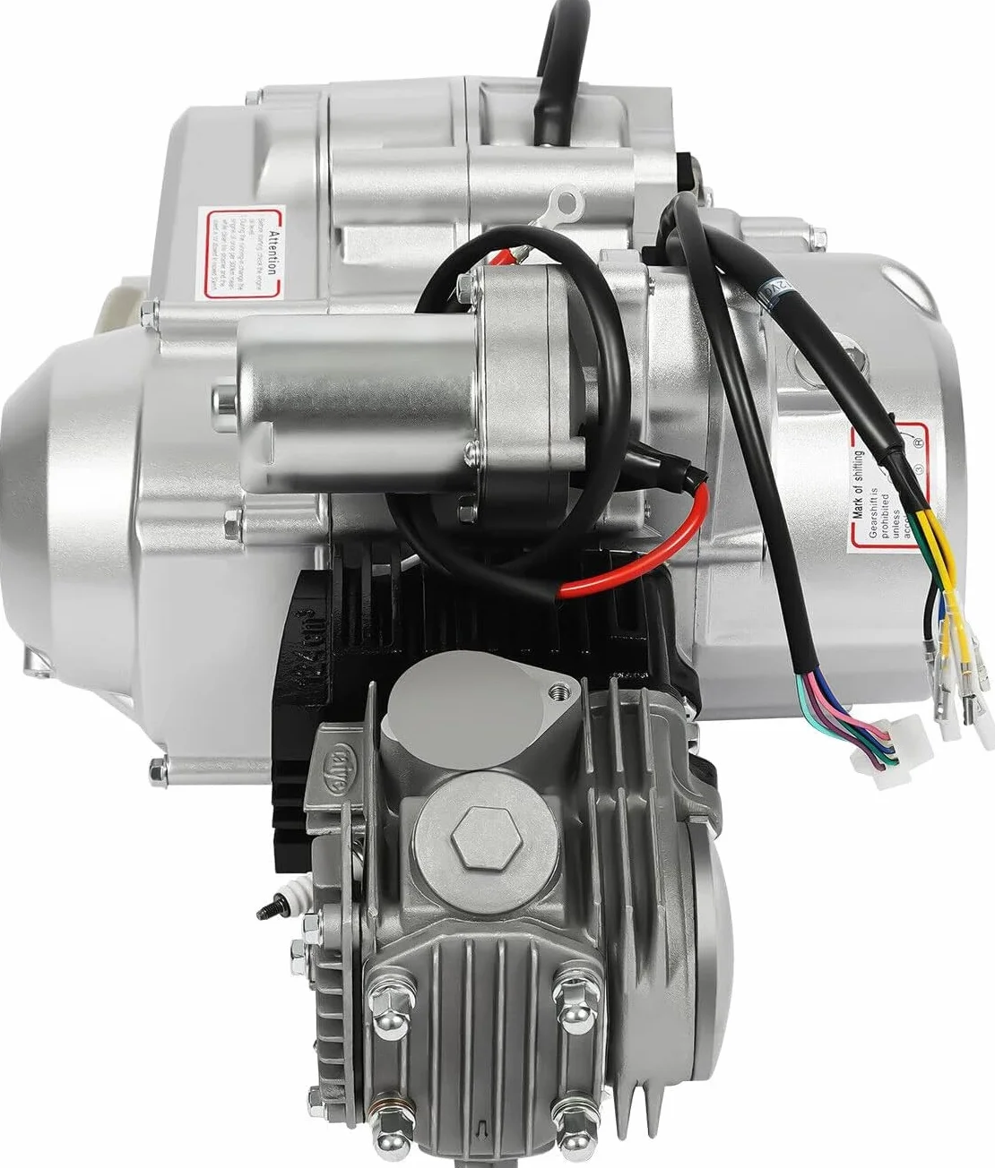 Silnik ATV 125 cm³, 4-suwowy, półautomatyczny, jednocylindrowy, chłodzony powietrzem, elektryczny zapłon z okablowaniem + filtr powietrza + osłona łańcucha