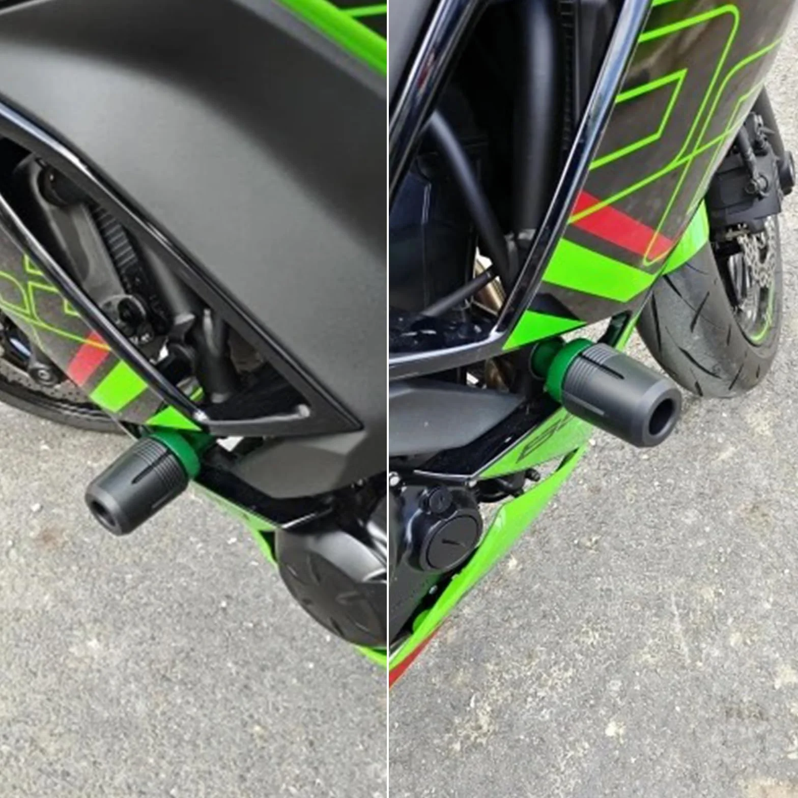 Suwaki ramy motocykla do KAWASAKI NINJA 650 NINJA650 Z650 2017-2023, akcesoria ochrona przed wypadnięciem silnika (zielone)