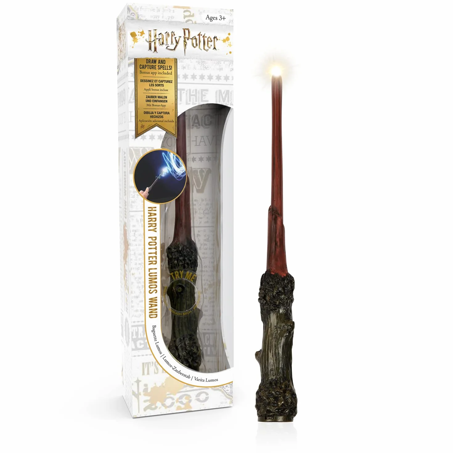 WOW! STUFF Harry Potter Lumos Wand 7' Light-Up, Official Wizarding World Gifts, Toys and Collectables, Role Play or Dress-up Costume Accessory for Fans, Girls and Boys, Ages 3+ to Adult