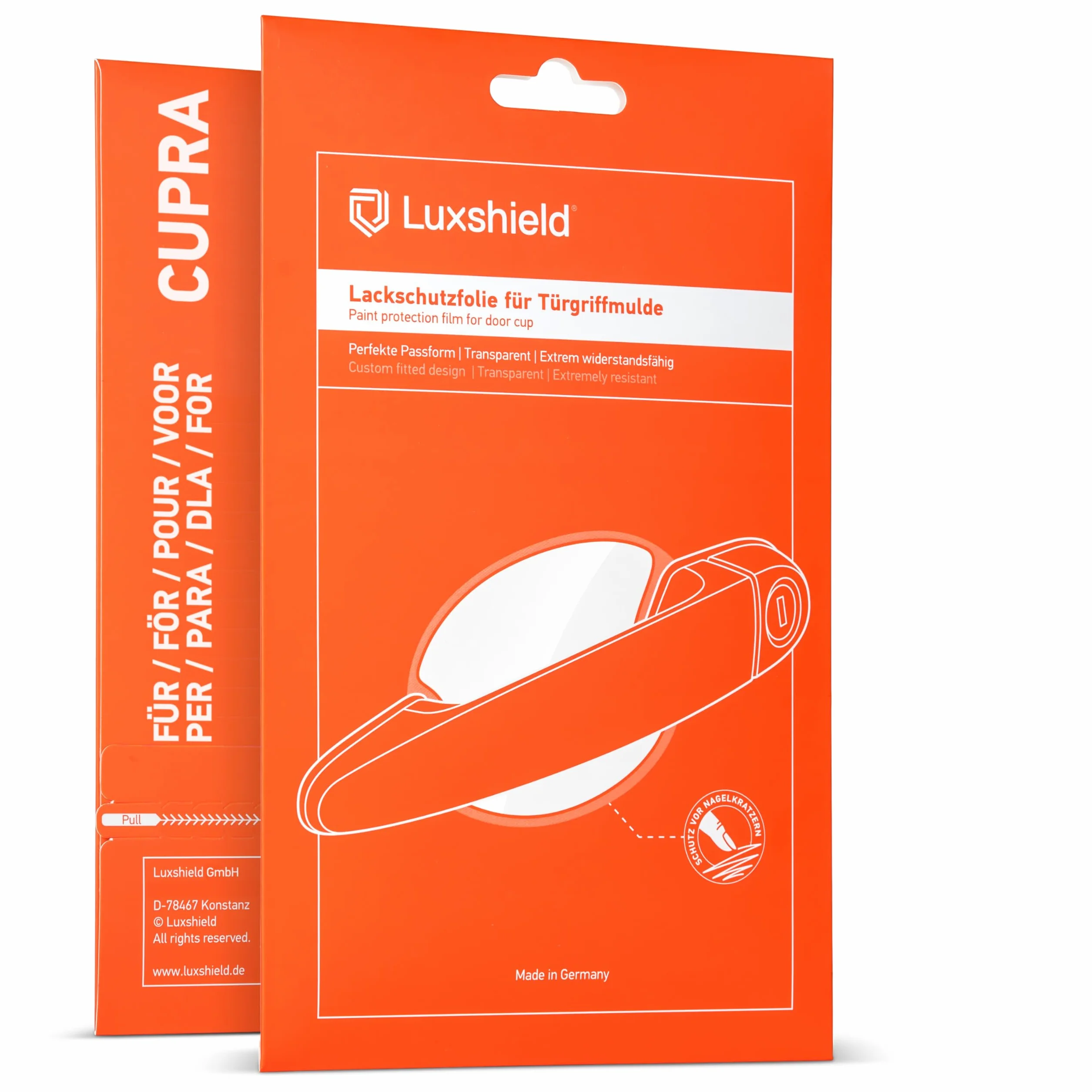 Luxshield folia ochronna na klamki kompatybilny z Cupra Born I 2021-2026 - ochrona przed zarysowaniami, folia ochronna na lakier – przezroczysta błyszcząca