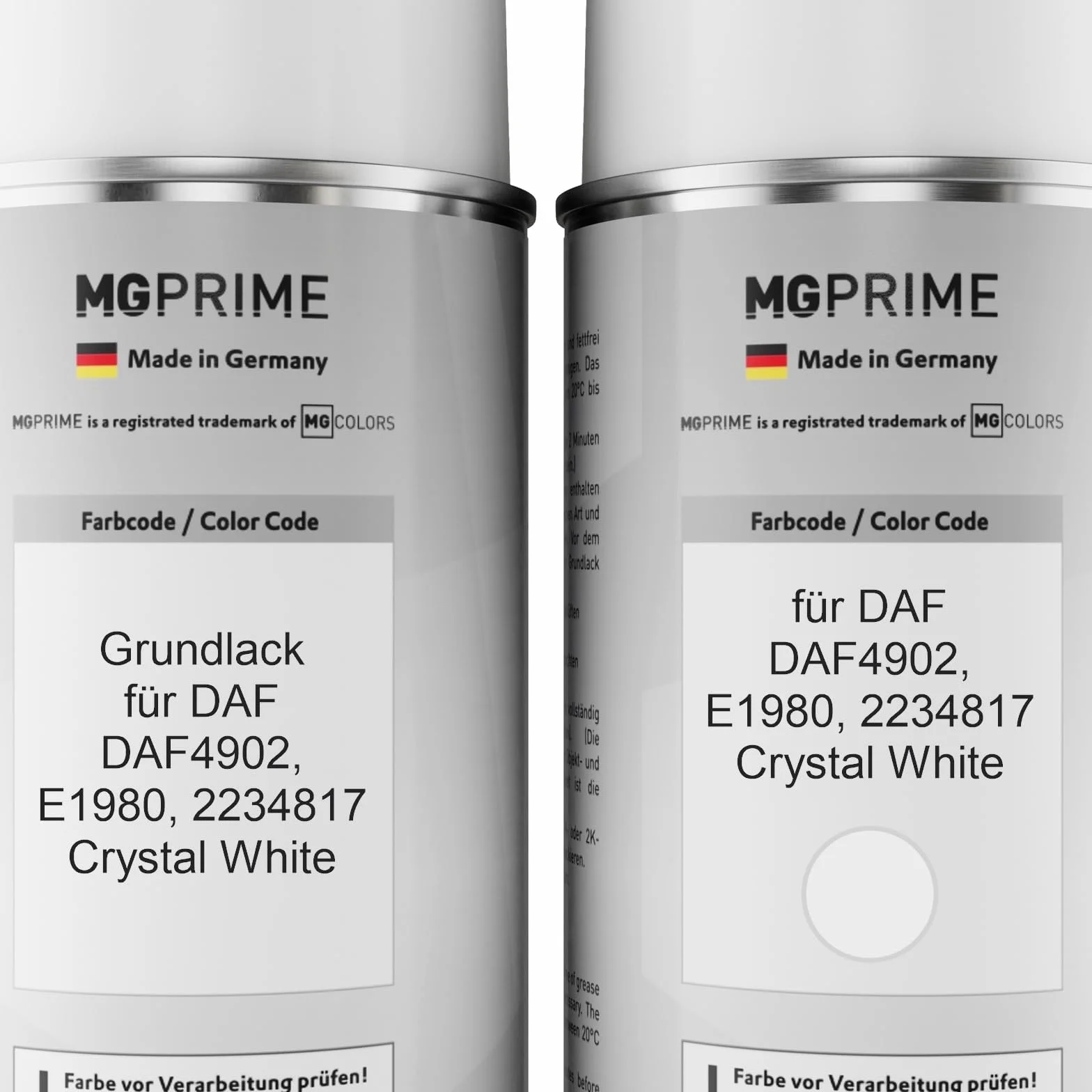 MG PRIME Lakier samochodowy Spray Can Set DAF DAF4902 Crystal White Base Coat Clear Lacquer 400ml