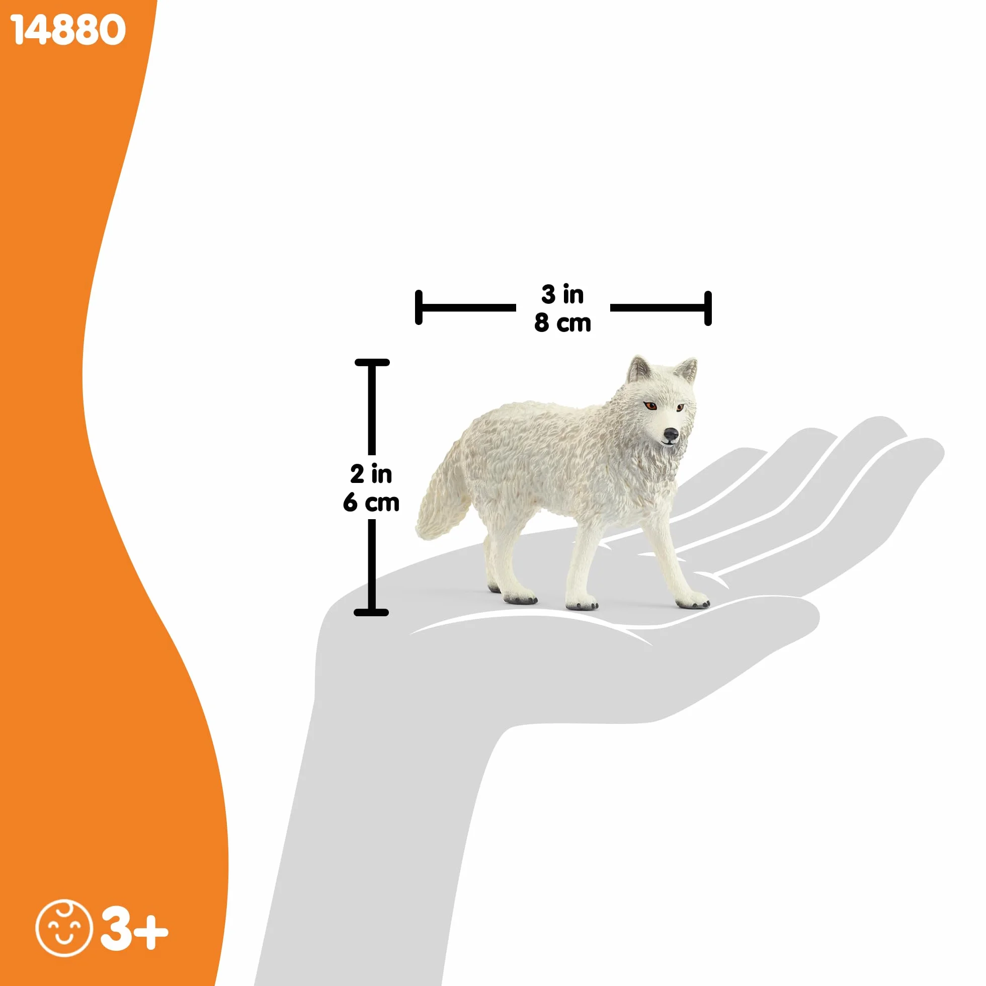 schleich WILD LIFE | Wilk polarny 14880 | realistyczna figurka zwierzęcia | zabawka zoo | idealny prezent dla dzieci | dekoracja na urodziny | figurka od 3 lat | 8 x 3 x 6 cm