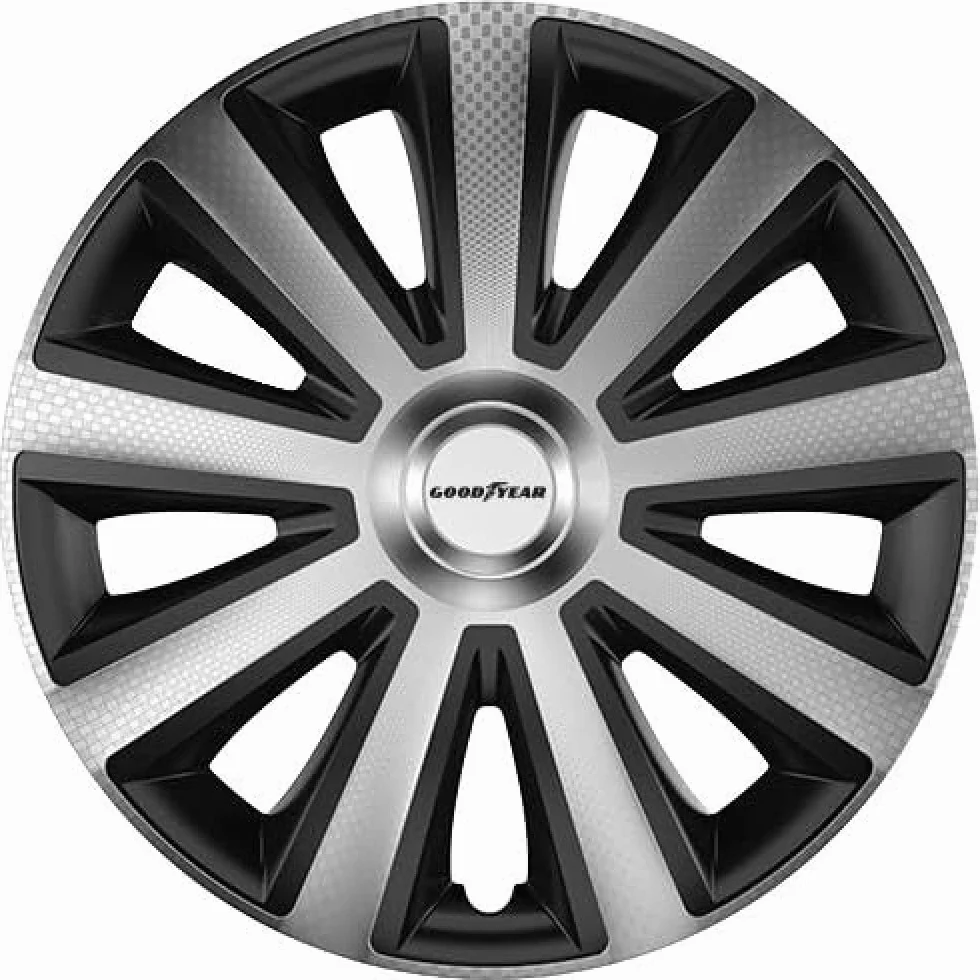 Goodyear Memphis Carbon kołpaki ozdobne 16 cali 40,64 cm czarne srebrne zestaw 4 sztuk