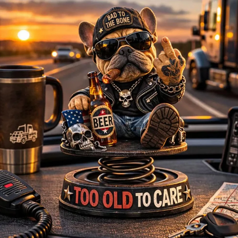 Bobblehead Bulldog na Deskę Rozdzielczą - Figurka z Żywicy, Potrząsająca Głową Psa Ozdoba Samochodowa