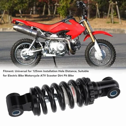 1 para tylnego amortyzatora, regulowany amortyzator 125 mm do rowerów elektrycznych, motocykli, ATV, skuterów, Dirt Pit Bike