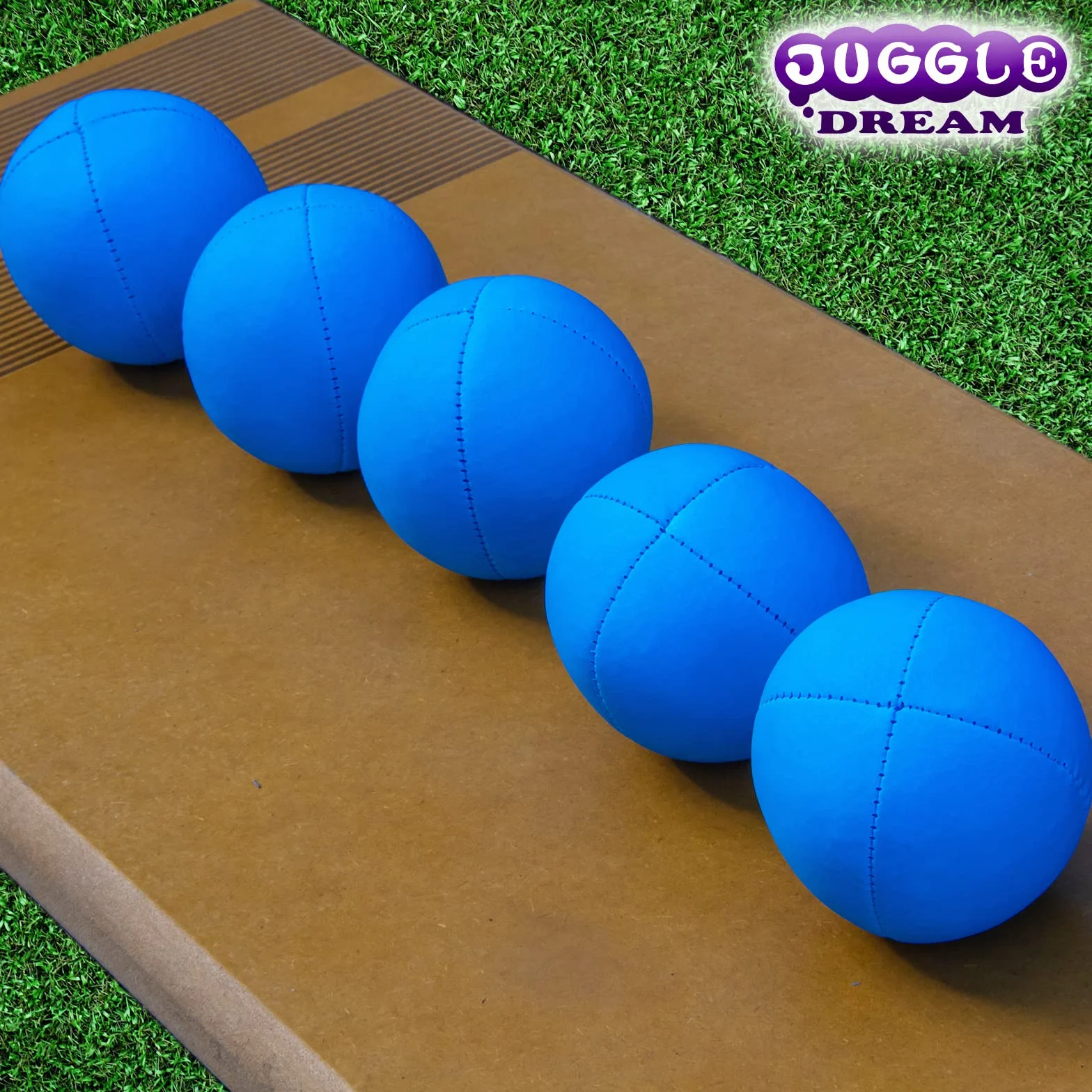 Juggle Dream 5 x Pro UV Smoothie piłki do żonglowania- zestaw 5 piłek do żonglowania z darmowym filmem do nauki online, idealne dla początkujących i ekspertów(Niebieski)
