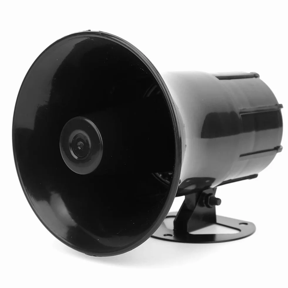 Głośny alarm ostrzegawczy 115 dB, DC 12 V, 3-dźwiękowy głośnik przeciwpożarowy, do użytku wewnątrz i na zewnątrz, do samochodu, elektronicznego mikrofonu klaksonowego, awaryjny głośnik PA z