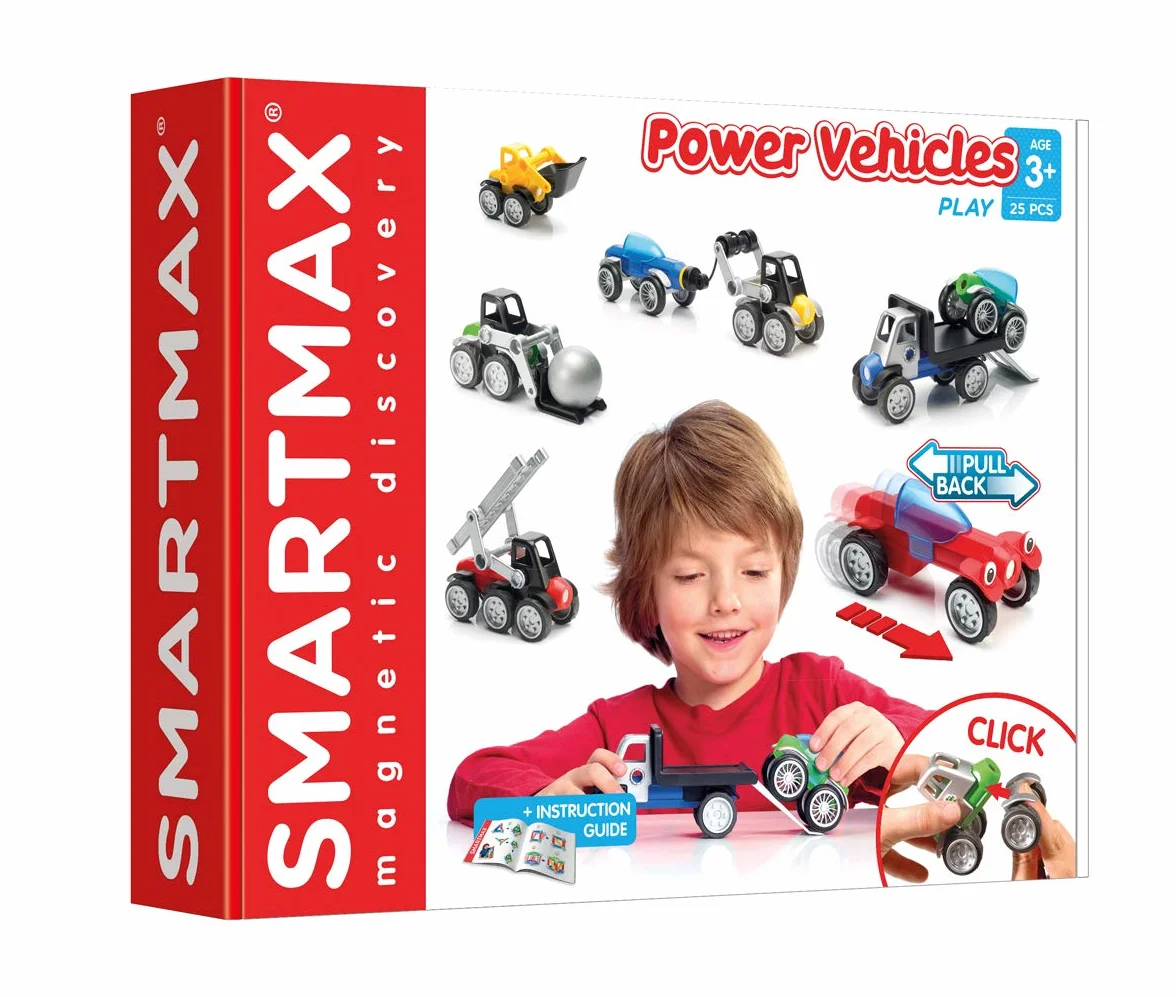 SMARTMAX - Power Vehicles, Magnetic Discovery Play Set, 25 pieces, 3+ Years