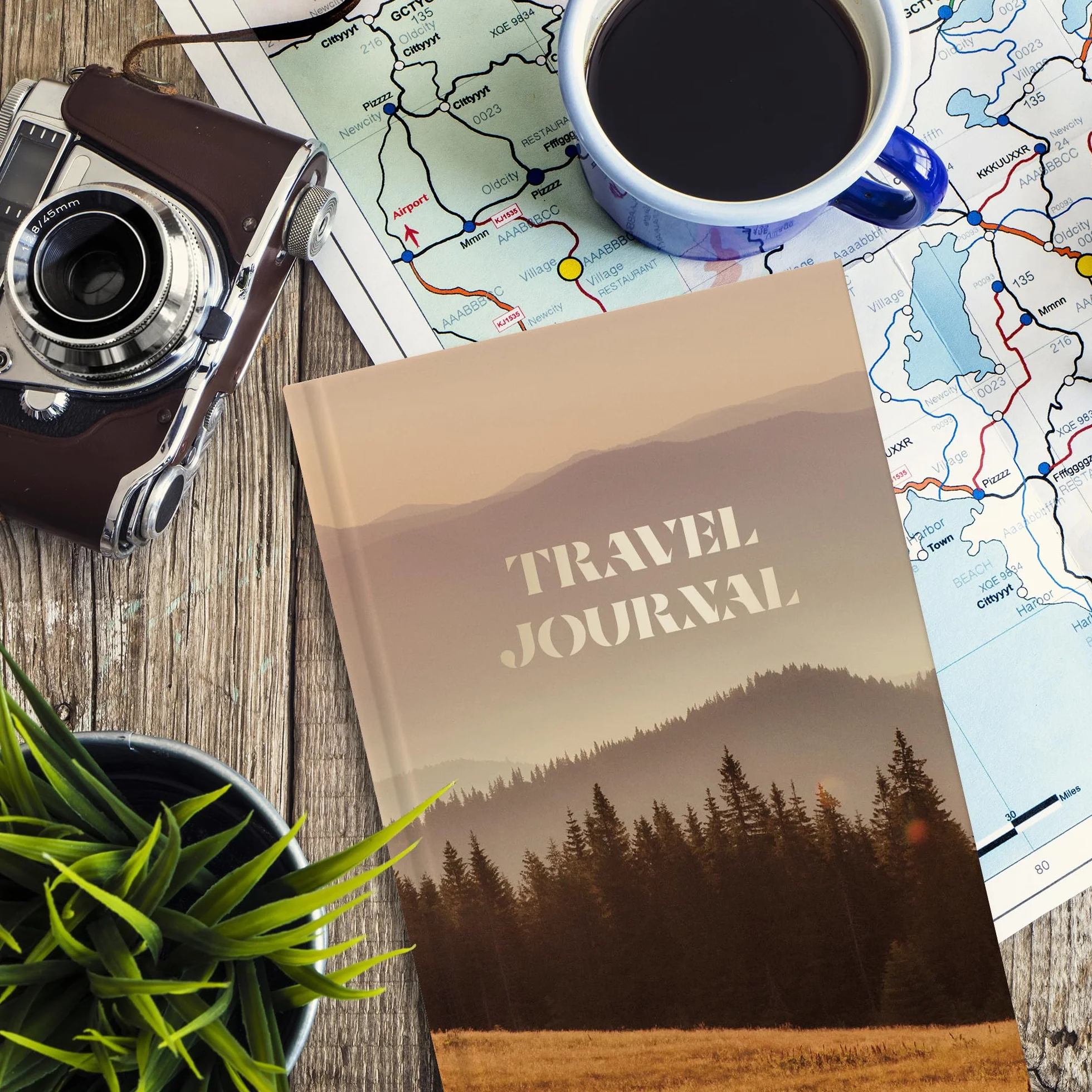 BIROYAL Dziennik podróżny do wypełnienia na 6 podróży – 156 stron A5 Travel Journal na wspomnienia do pisania – dziennik na wiele podróży – idealny prezent podróżny dla podróżujących po świecie