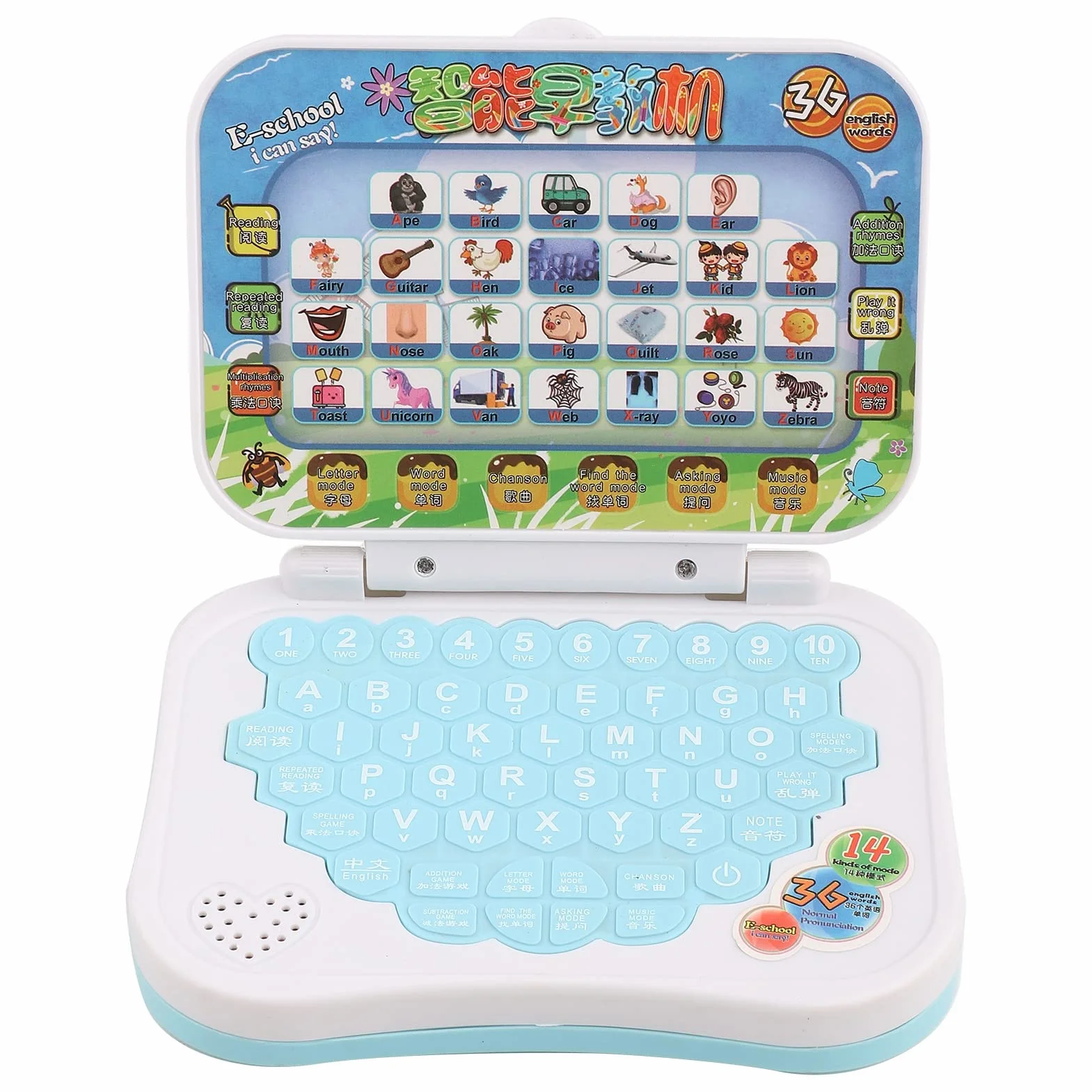 Dwujęzyczna zabawka edukacyjna na laptopa dla dzieci