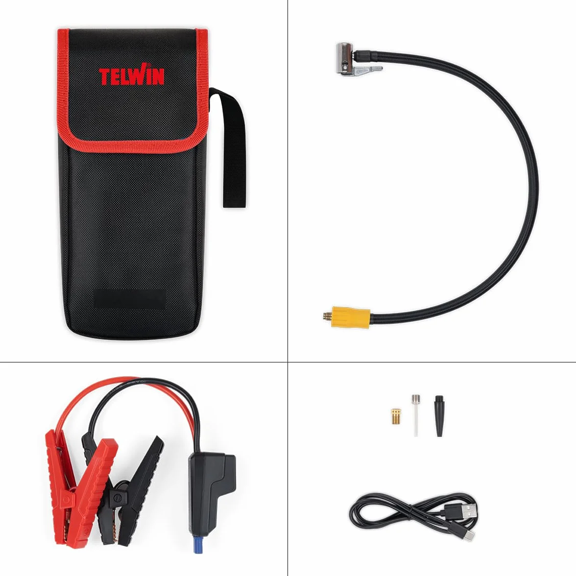 Telwin Napęd 1800 Kompressor 12V Przenośny Akumulator Awaryjny z Sprężarką Powerbank LED 1800A