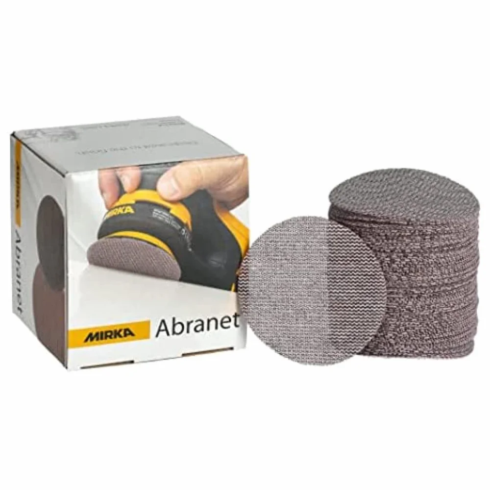 Mirka Abranet krążki ścierne siatkowe Ø 77 mm rzep/ziarnistość P240 / 50 szt/do szlifowania drewna, szpachli, lakieru, plastiku / 5420305025