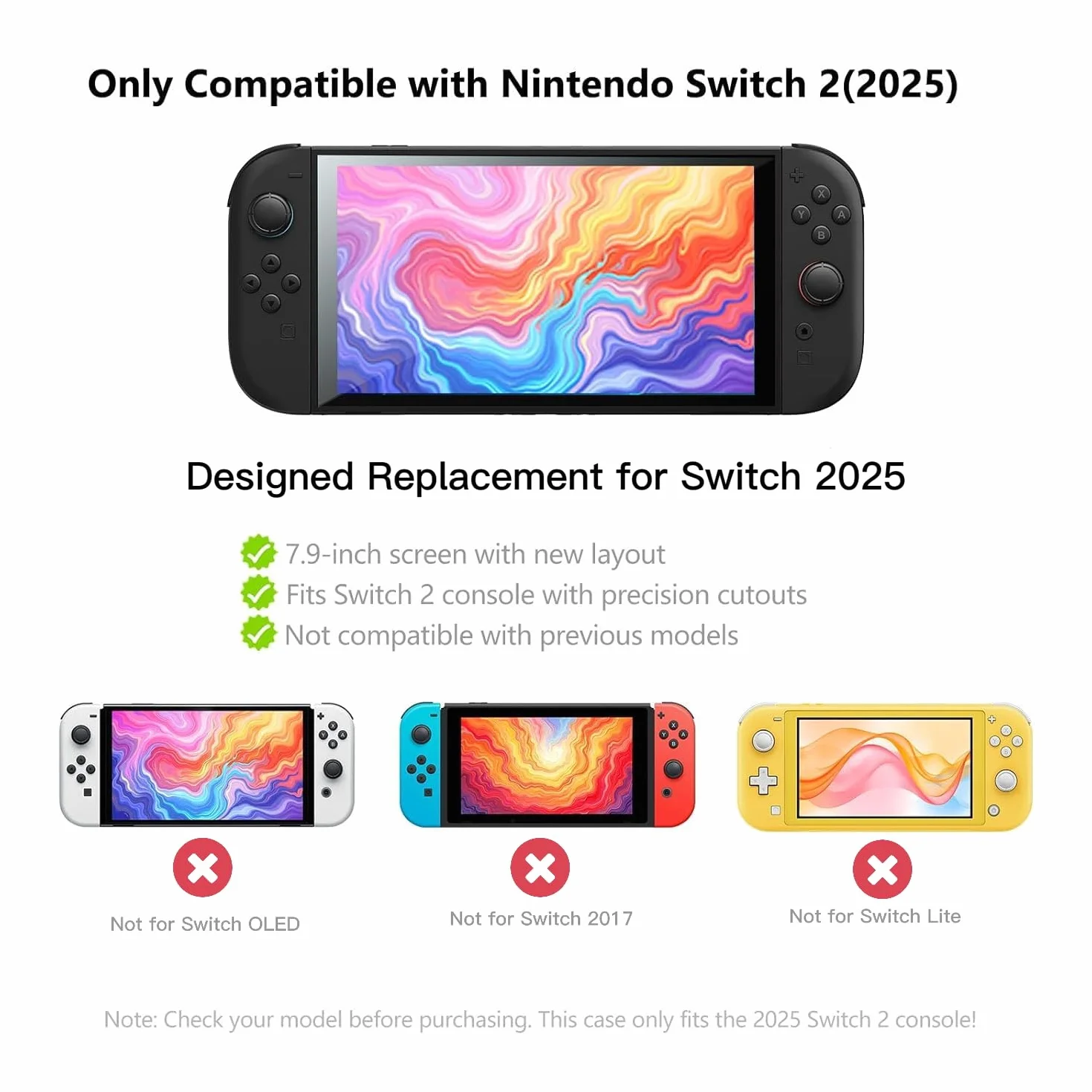 JEMDO Etui ochronne kompatybilne z przełącznikiem 2025, dokowane, TPU Cover Accessories for Switch Console and Grip Joy-Con, the Switch Protector with 4 Thumb Grip Caps, Purple
