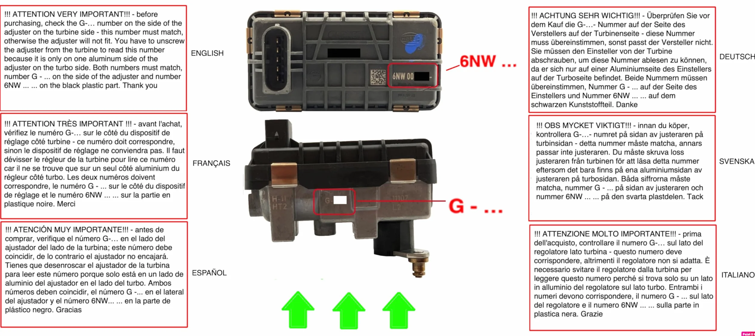 ORYGINALNY Turbo aktuator G-092, G-92, 6NW009228 dla X3 3.0D E83 218, HP M57D Tu2