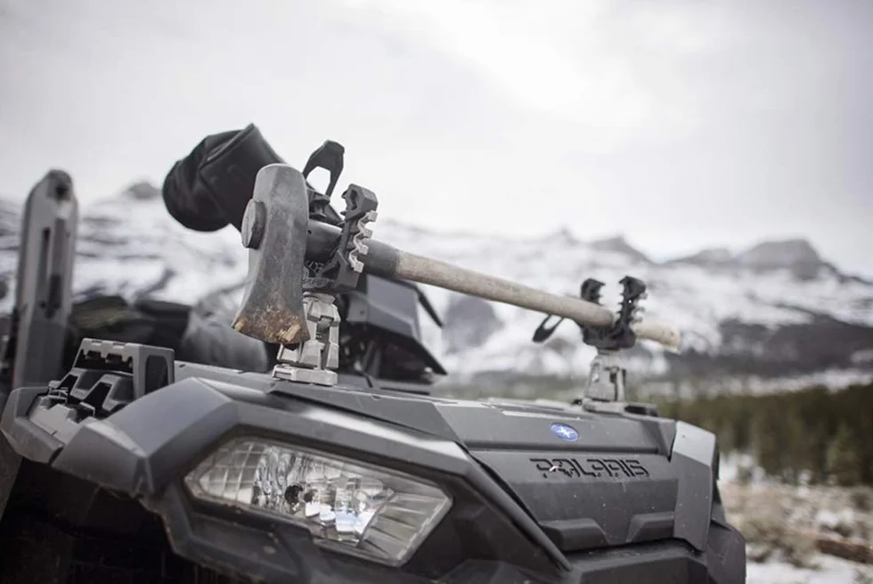 Rhino Grip® Pro - Polaris Sportsman and RZR, Pair - Heavy-Duty Carriers for Shovels, Guns, Bows, Augers, etc - Polaris Lock & Ride