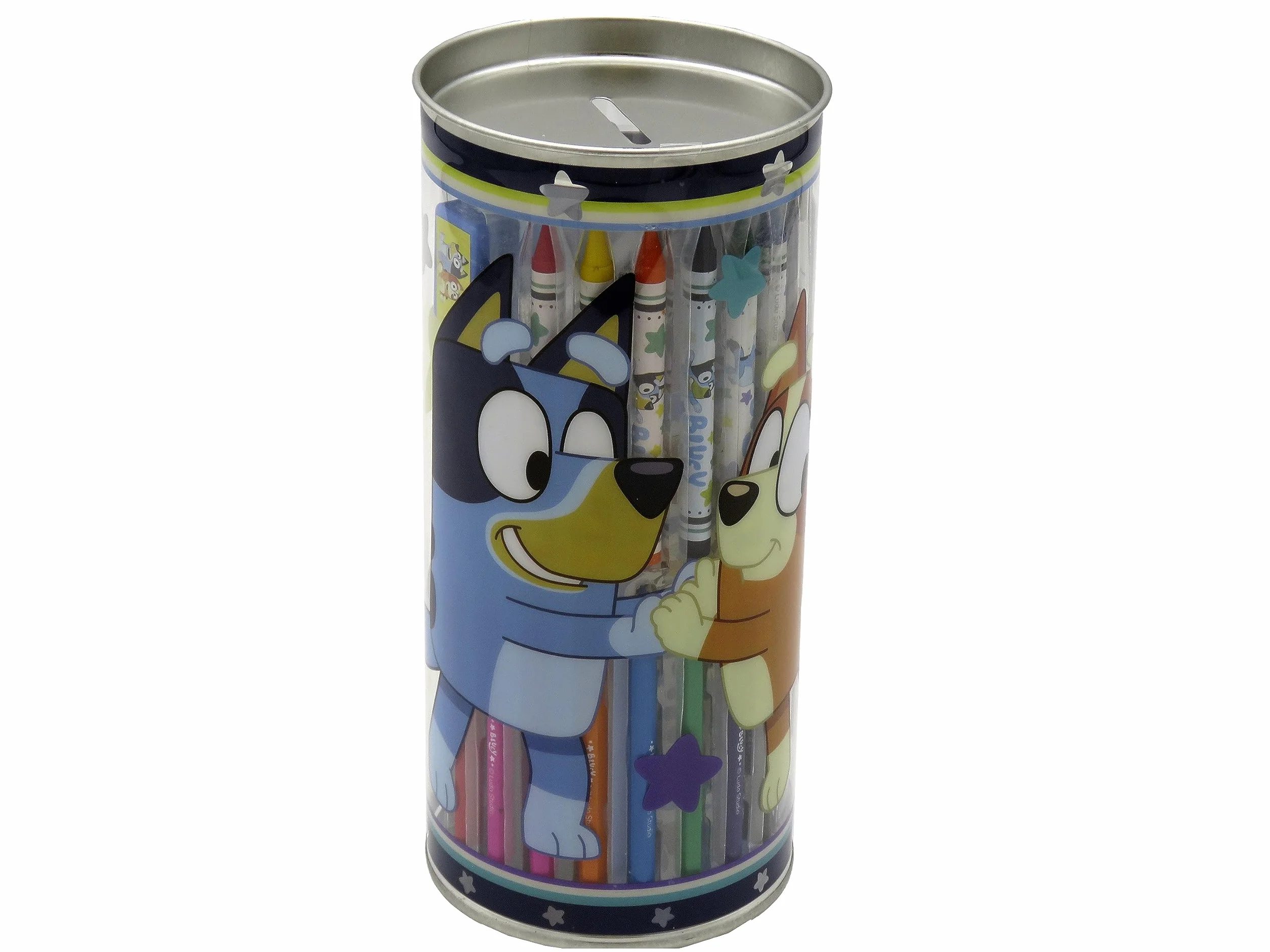 Bluey zestaw do rysowania, zestaw papeterii, materiały do rysowania, rękodzieło, skarbonka, farby, arkusze do rysowania, naklejki, oficjalny produkt (CyP Brands), Biały, 70AA