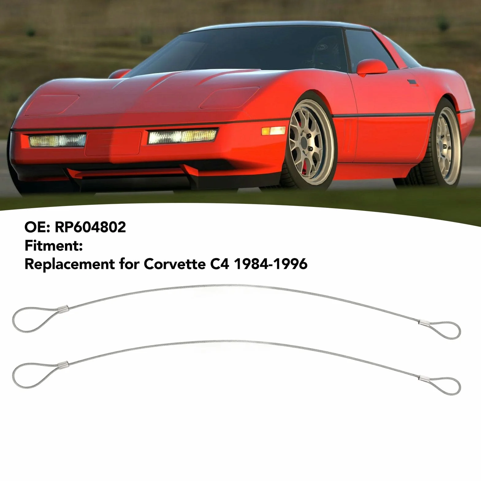 Zestaw kabli zwalniających maskę silnika RP604802 do Corvette C4 1984-1996
