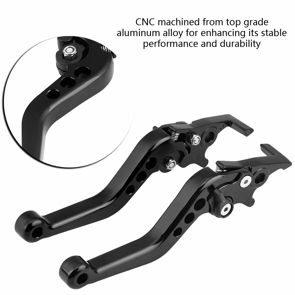 Dźwignie hamulca motocyklowego CNC ze stopu aluminium, podwójna dźwignia hamulca tarczowego i sprzęgła, czarna para
