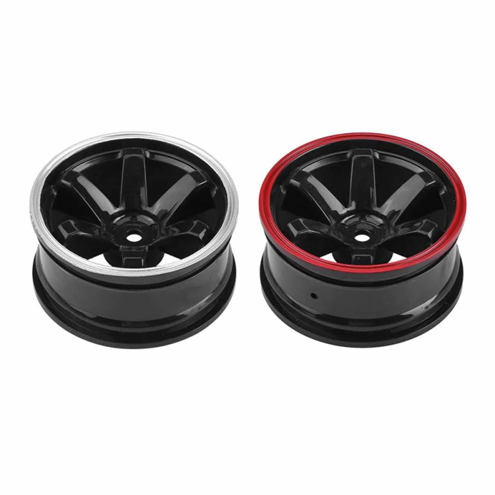 KEEDA Felgi z tworzywa sztucznego, średnica 52 mm, do samochodu 1/10 RC On Road, samochód wycieczkowy Drift Auto (czarny i czerwony)