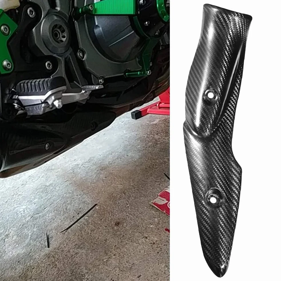 Osłona Termiczna Wydechu Motocykla, Układ Wydechowy Motocykla Rura Z Włókna Węglowego Osłona Termiczna Osłona Tłumika Pasuje Do Kawasaki Z900 17-19