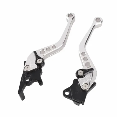 Dźwignia hamulca motocyklowego, para aluminium CNC, sprzęgło motocyklowe, dźwignia hamulca bębnowego, uchwyt (srebrny)