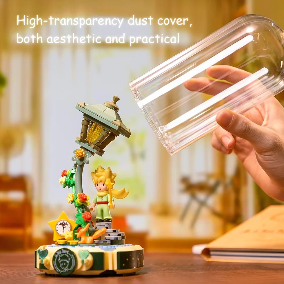 PANTASY Le Petit Prince zestaw klocków Lampa Gwiezdna - Kreatywny model DIY z minifigurką i przezroczystą osłoną ochronną. Idealny prezent dla dorosłych i dzieci. Premium klocki do dekoracji domu