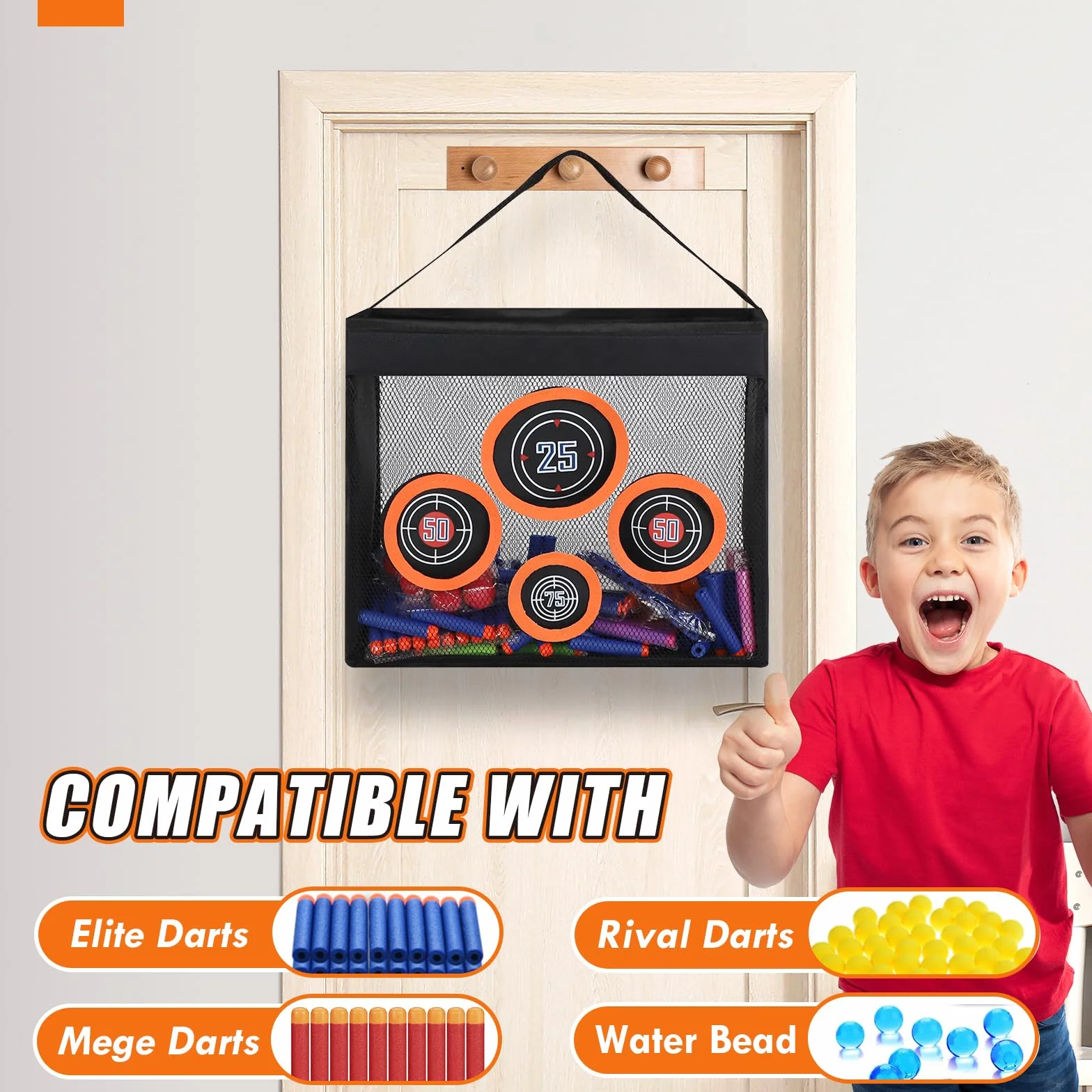 Lehoo Castle Tarcza celownicza Nerf, 4 celowniki z siatki z uchwytem, 16,5 l Nerf organizer na akcesoria, prezent dla chłopców