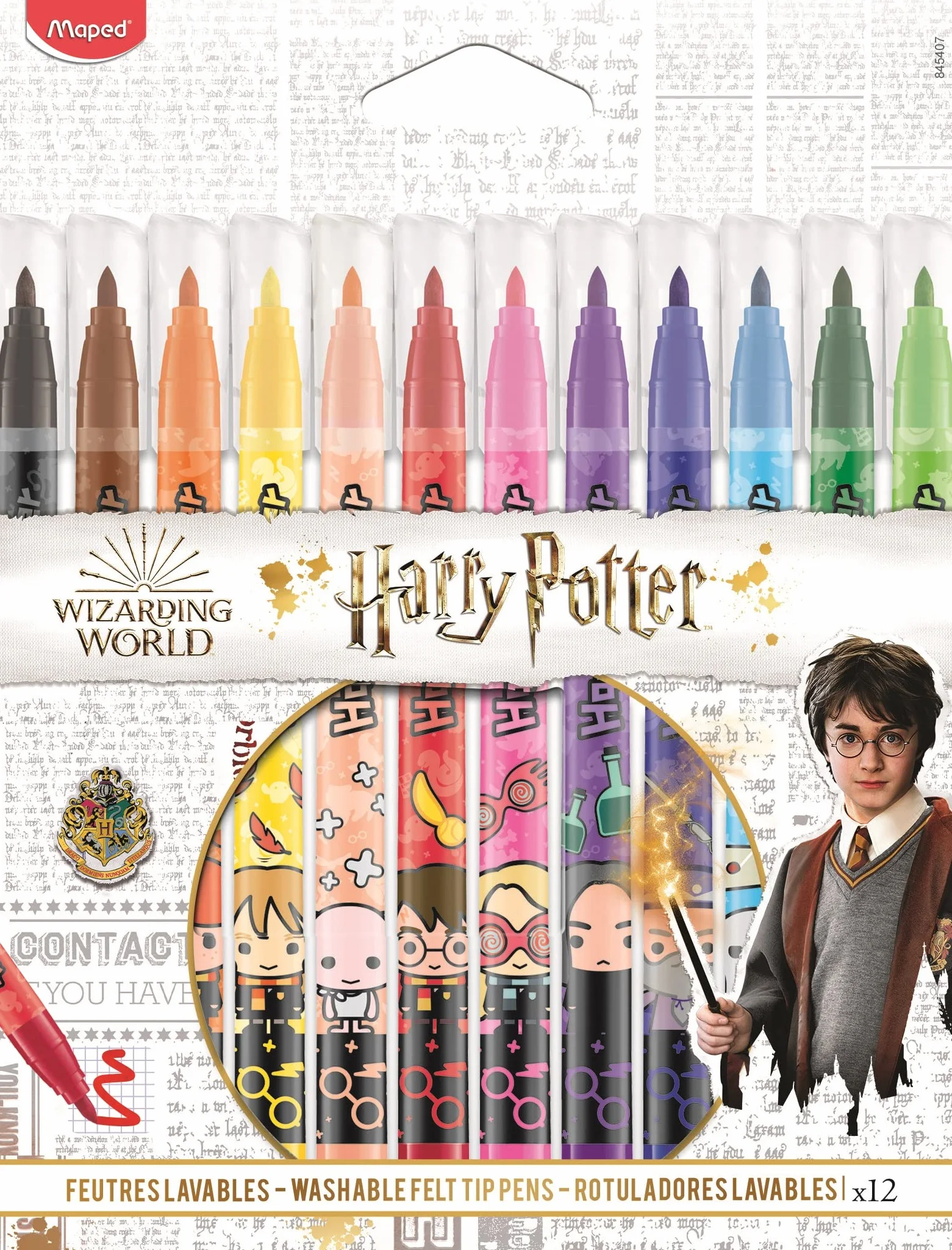 Maped Harry Potter msa3-411 Flamastry, Wielokolorowy, 12 Szt.