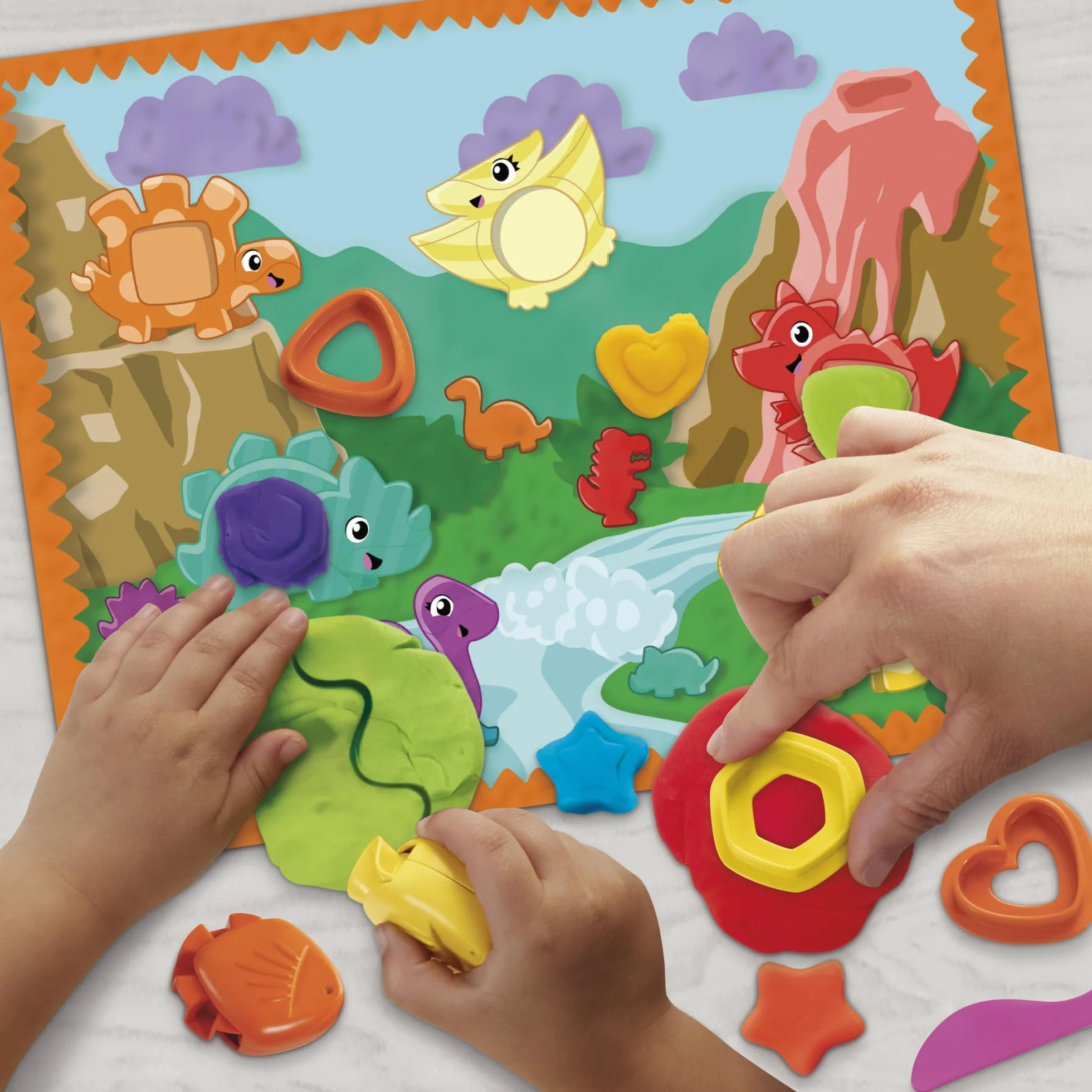 Zabawkowy zestaw startowy Play-Doh Dinozaur z kształtami i kolorami
